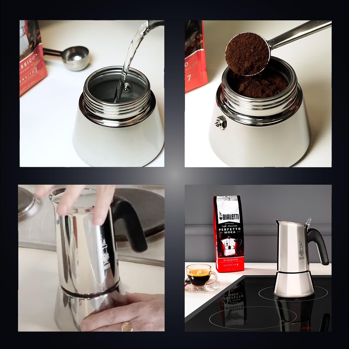 Bialetti New Venus caffettiera in Acciaio Inox  Non Adatta allInduzione  Argento  2 Tazze