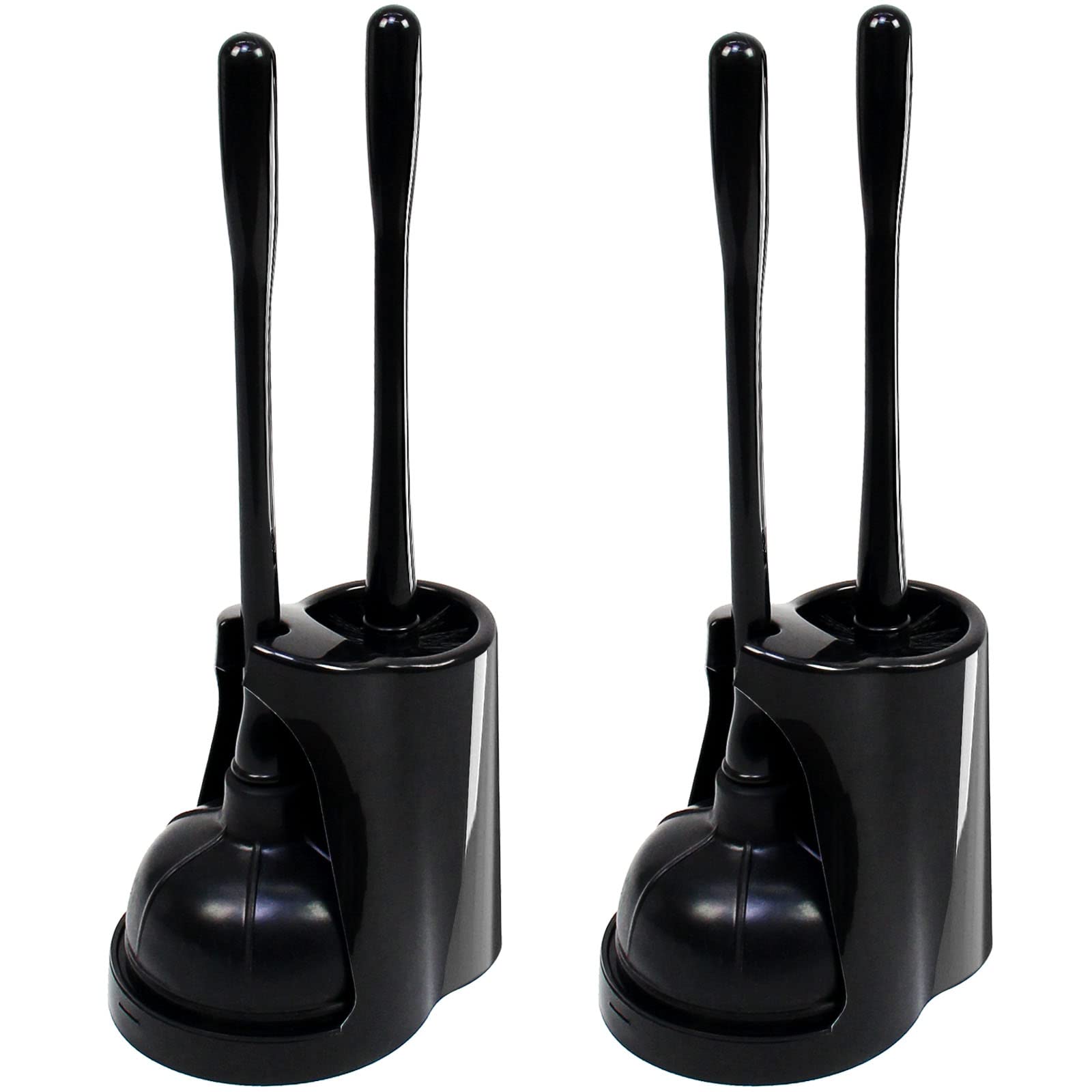 Casaphoria Toilet Plunger and Bowl Brush Combo for Bathroom Cleaning,Bathroom Accessories, Dark Black, 2 Sets