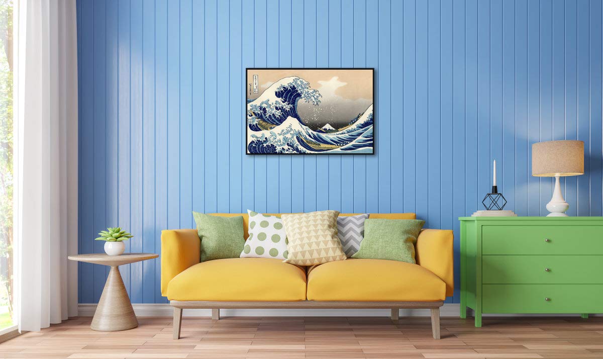 Wieco Art Framed Art Great Wave Of Kanagawa Katsushika Hokusai Giclee Canvas Prints Wall Art Abstract Seascape Paintings For Liv