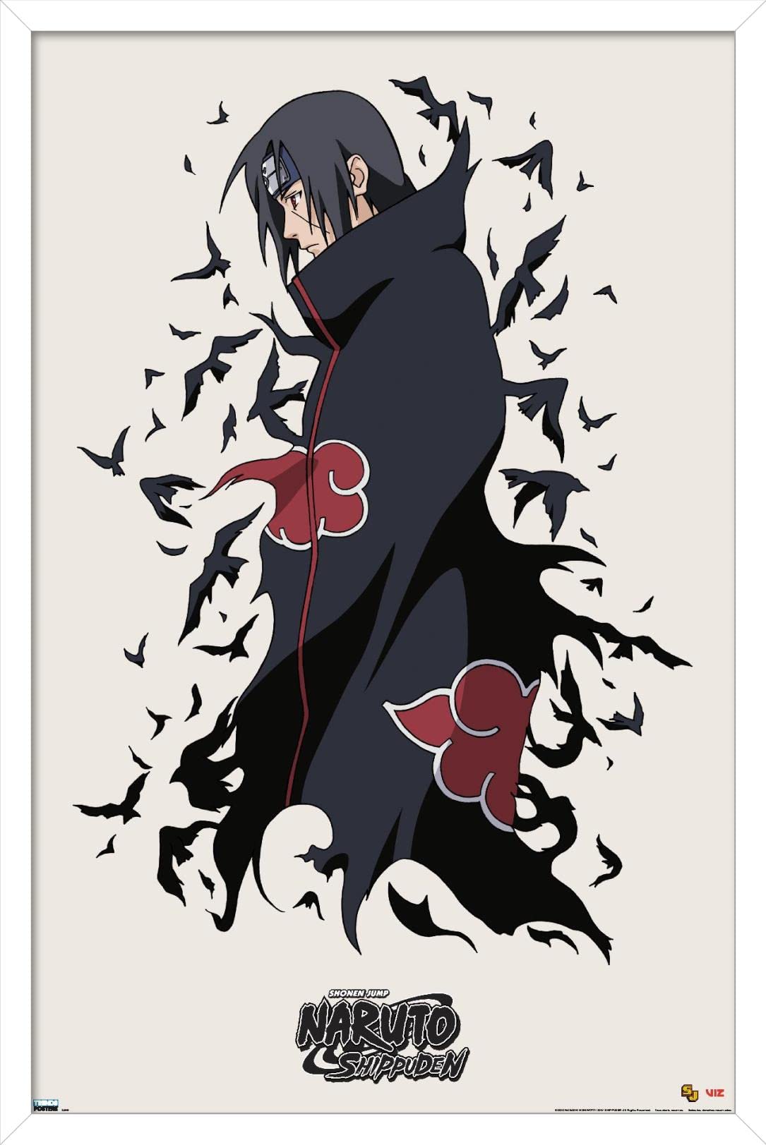 Trends International Naruto Shippuden - Itachi Wall Poster, 14.725'' X 22.375'', White Framed Version