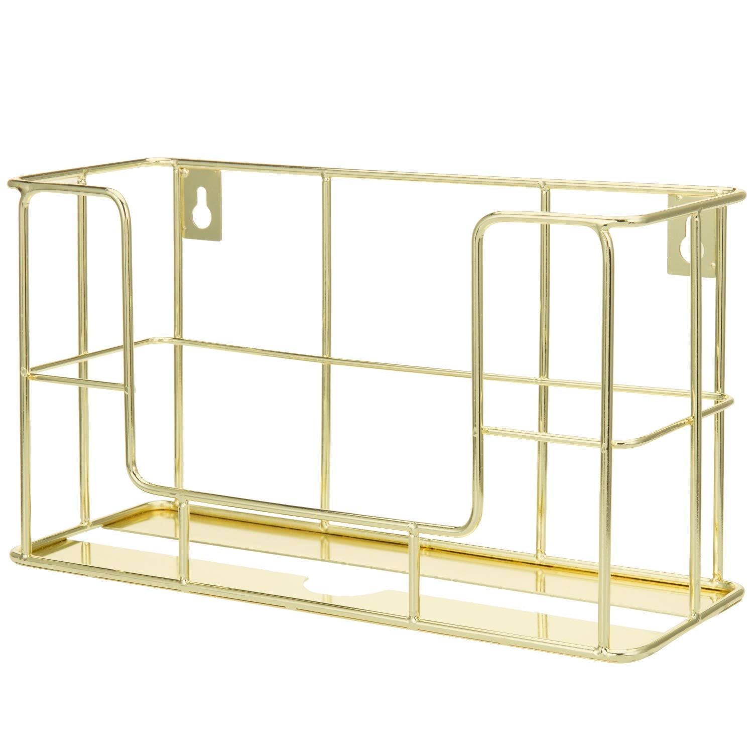 Mygift Modern Brass Tone Metal Wire Commercial Wall Mounted Or Tabletop Paper Folded Towel Holder Dispenser Rack