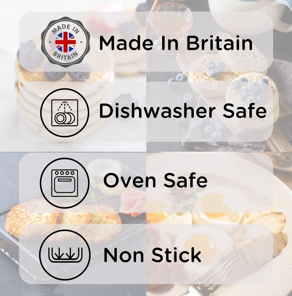 Wrenbury Crumpet Rings Nonstick 3.5'' - English Muffin Rings - Set Of 4 Round Crumpet Molds - Metal Baking Cooking Rings - No Le