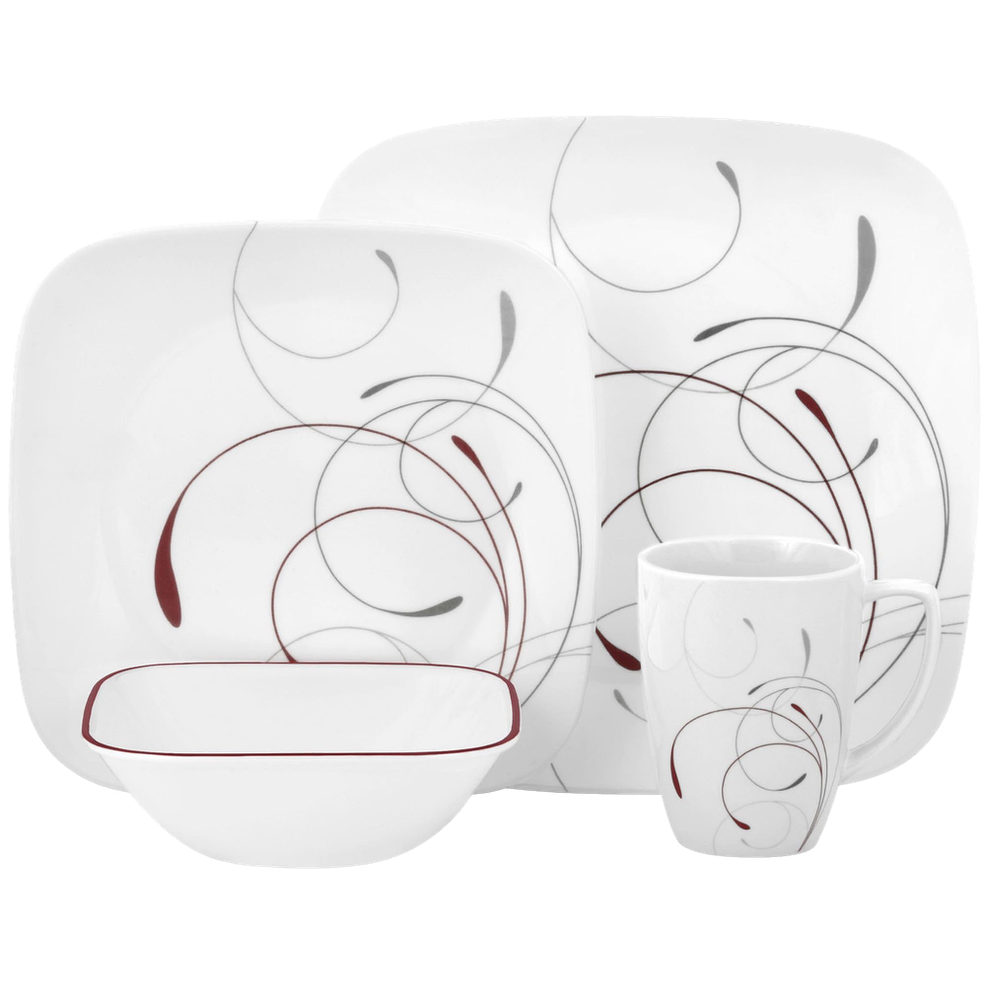 Corelle Square 16-Piece Dinnerware Set, Splendor, Service for 4