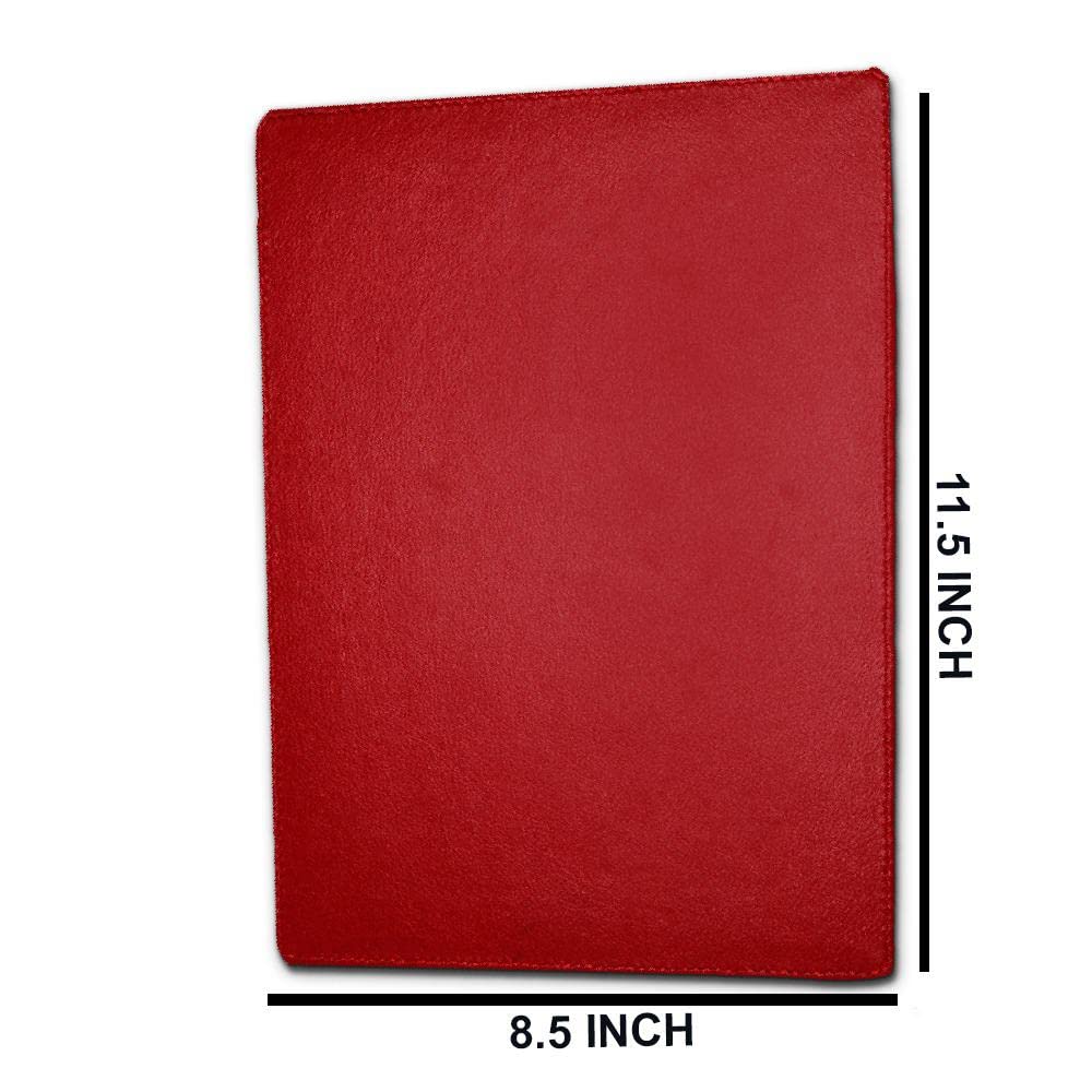 Faux Leather Placemats For Dinner Table - Pack Of 4 (Red (Plain))