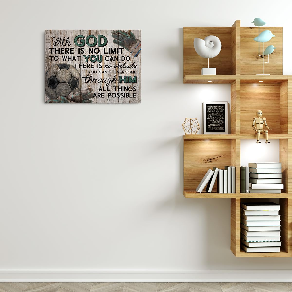 Tbt Soccer Gifts Stuff Religious Soccer Canvas Wall Art Wall Decor Inspirational Boys Men Room Rustic Framed Posters Art Prints
