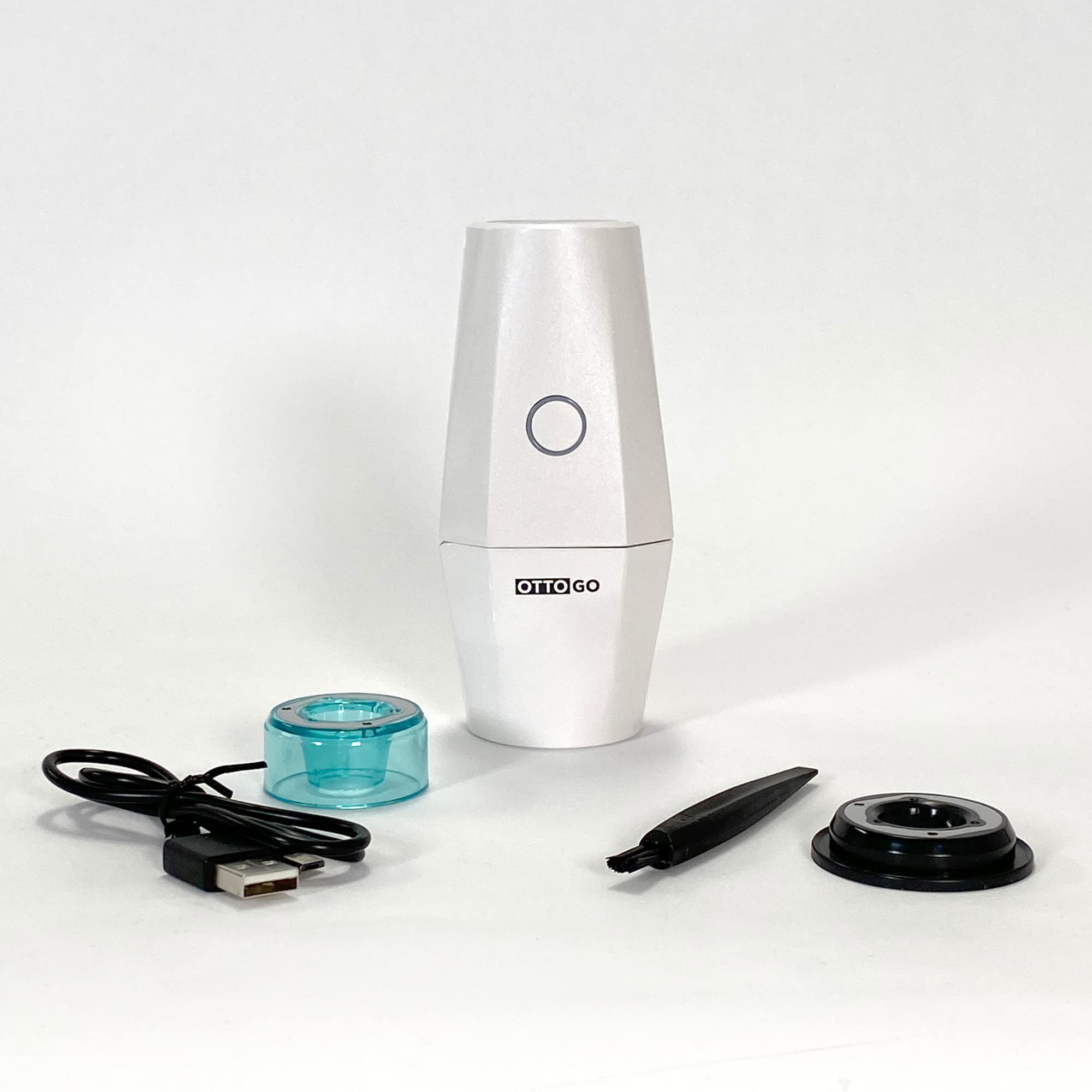 Banana Bros Otto Go Electric Spice Grinder - AI Grinding Machine, White, Aluminum