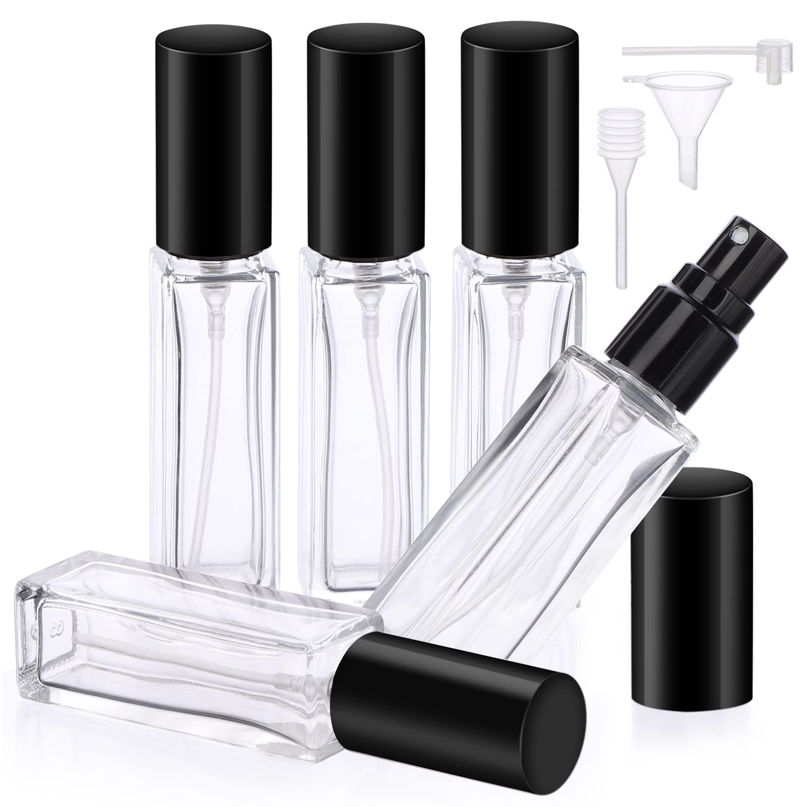 Segbeauty Mini Perfume Spray Bottles, 5 Set Of 10Ml Clear Glass Travel Perfume Atomizer Refillable, Empty Tiny Sprayer Fragrance