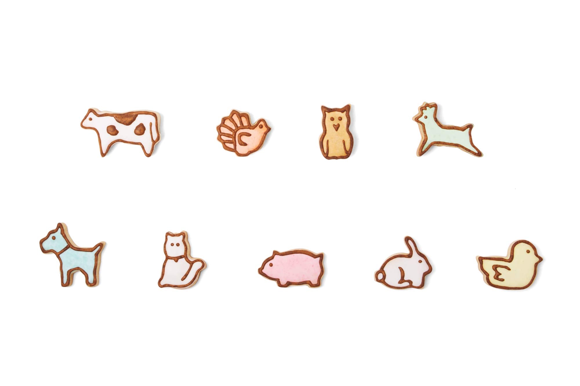 Fox Run Mini Animal Cookie Cutters, 0.75 X 1.5 X 1 Inches, Metallic