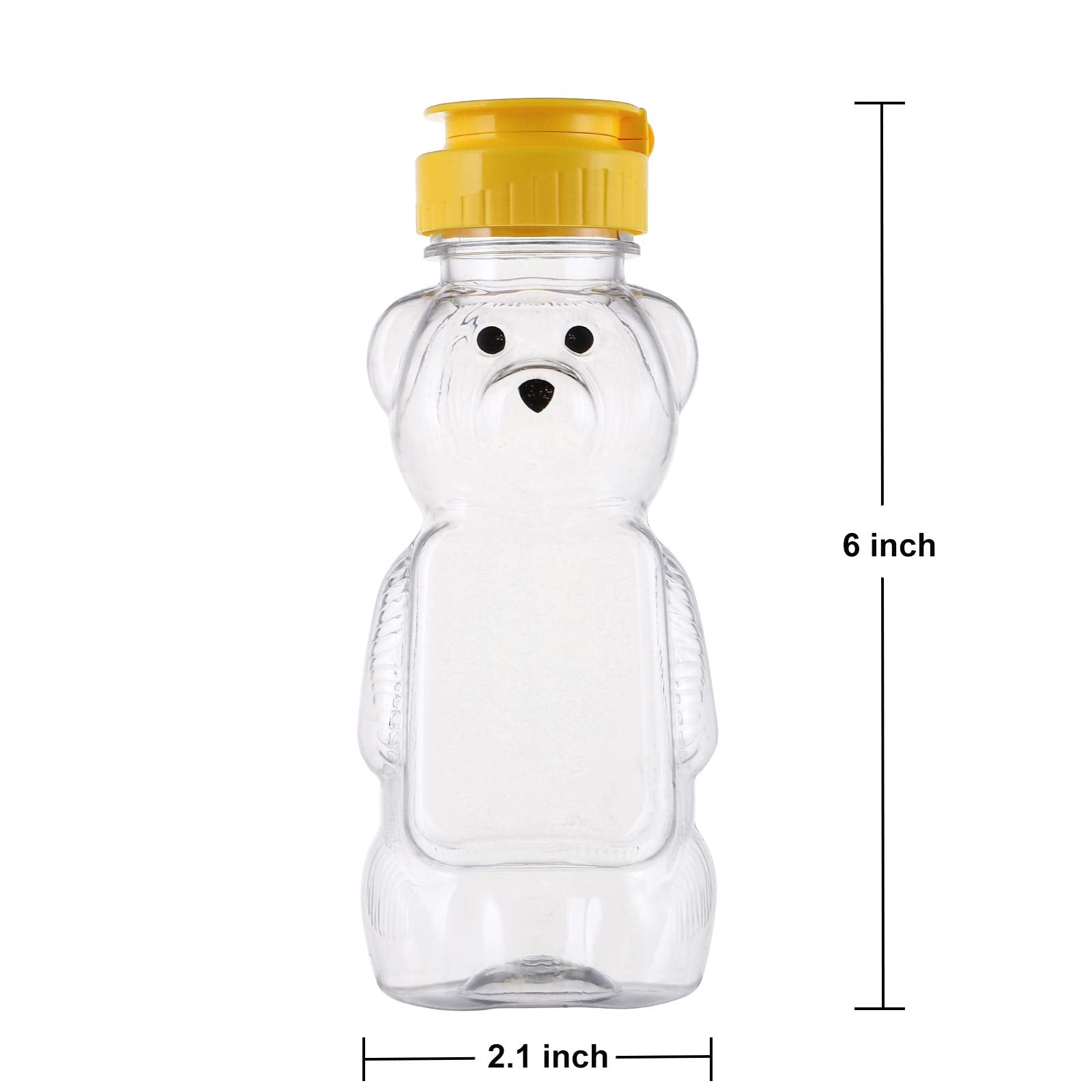 Bekith 16 Pack 8 Fluid Oz Plastic Bear Honey Bottle Jars, Honey Squeeze Bottle Empty With Flip-Top Lid For Storing And Dispensin