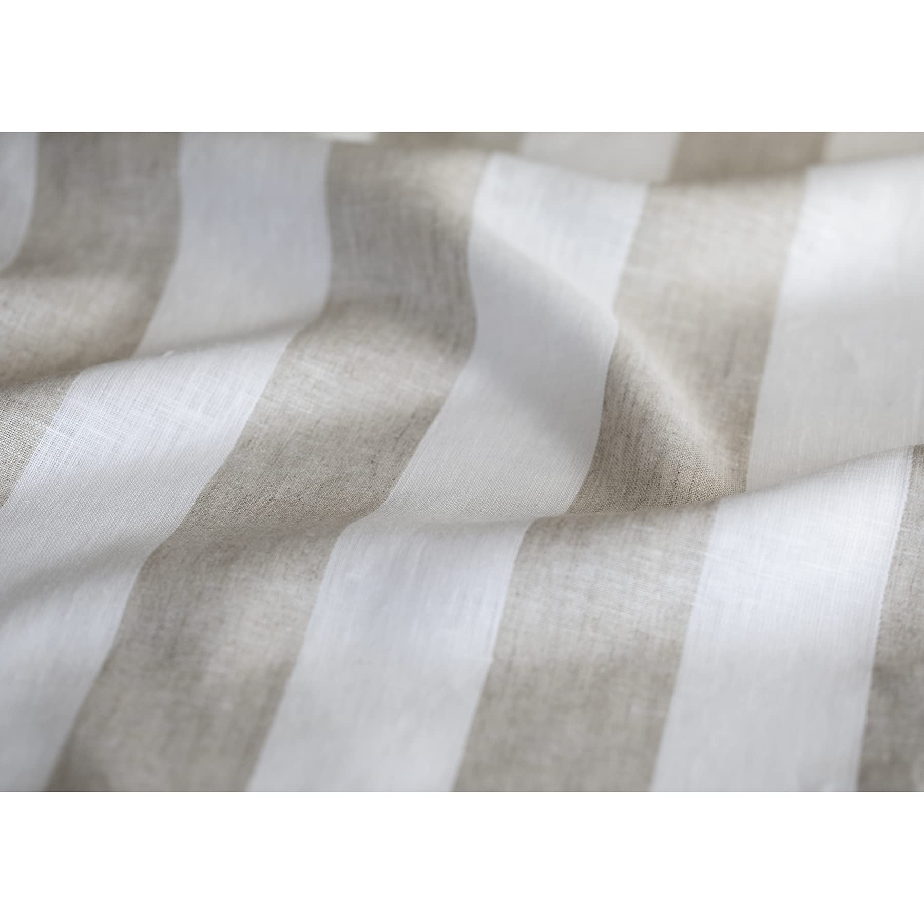 Solino Home Cabana Stripe Linen Table Runner 14 X 36 Inch - 100% Pure Linen Natural And White Table Runner For Spring, Easter -