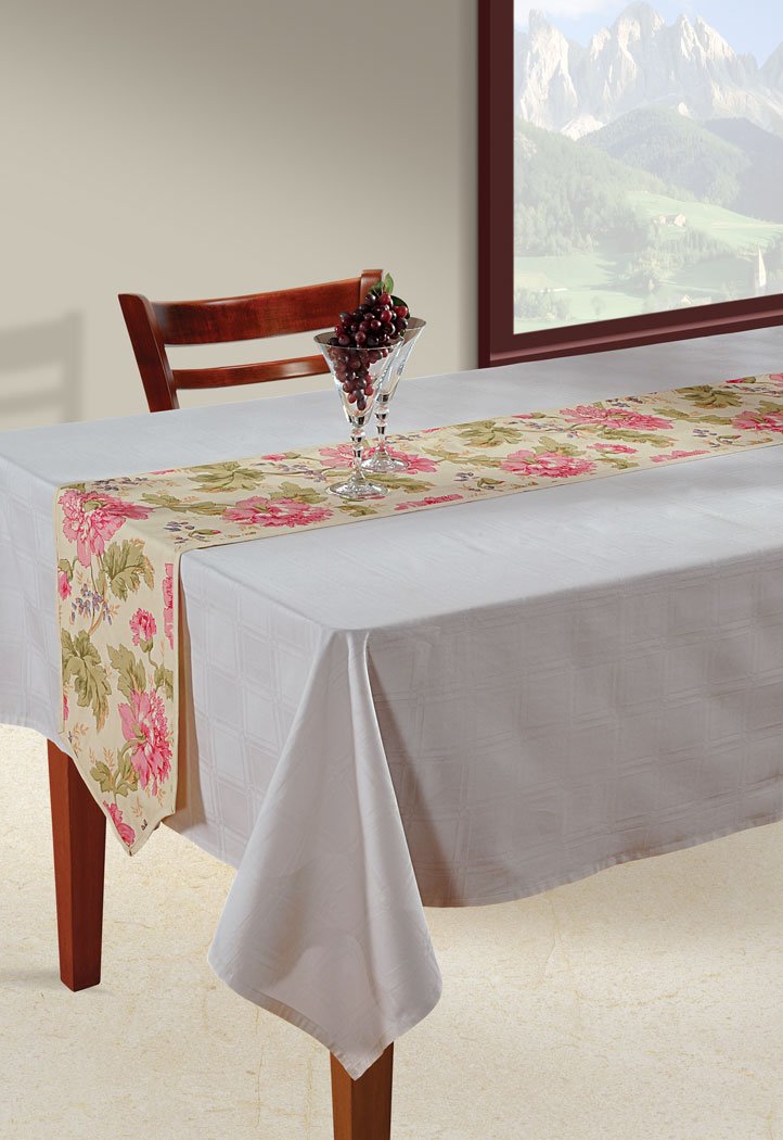 Swayam Table Runner Set 1 for Family Dinners or Gatherings, Indoor or Outdoor Parties & Everyday Use 45X12  Cream