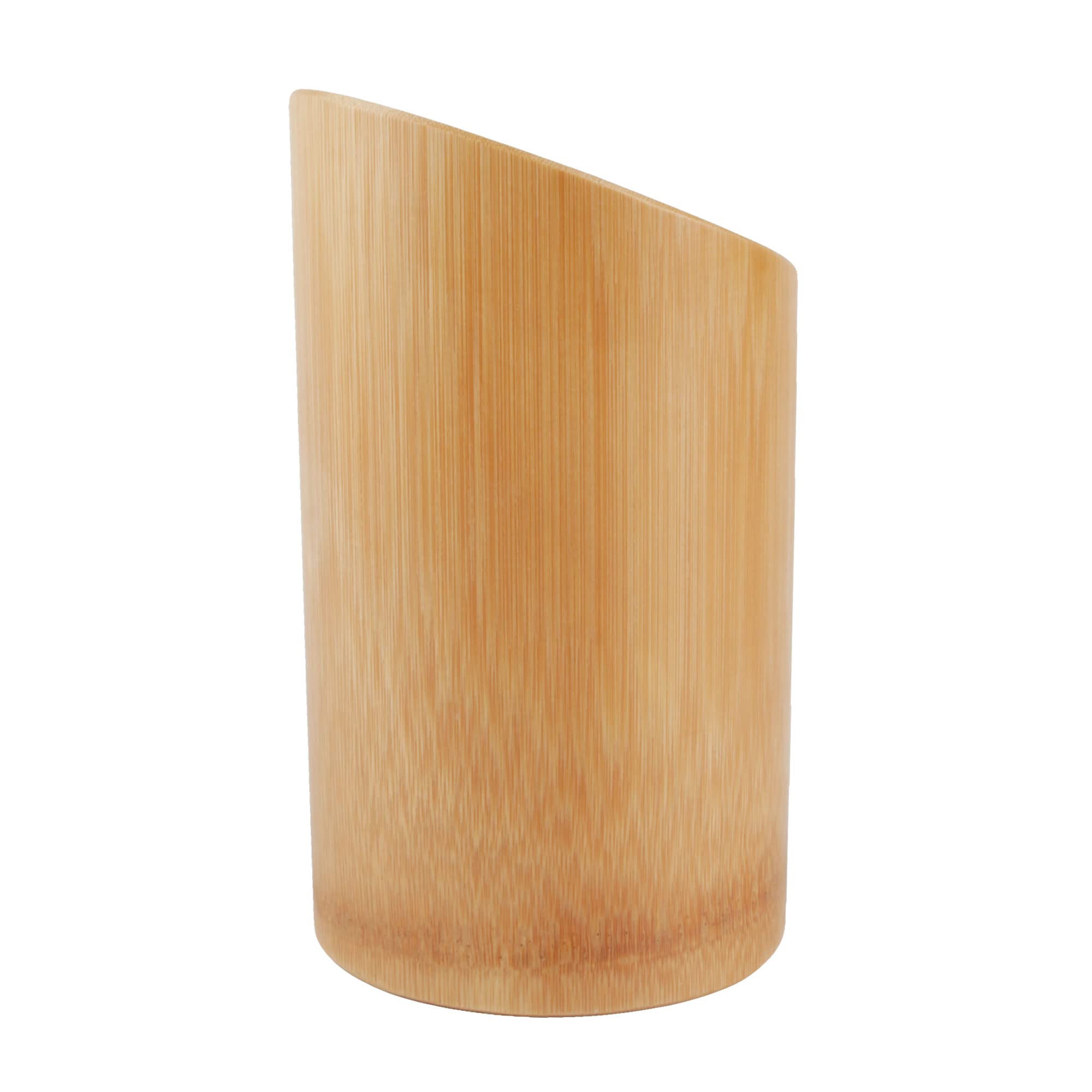 Bamboomn Bamboo Kitchen Utensil Holder For Countertop, Utensil Crock For Cooking Utensils - 7'' X 4'' - Carbonized Brown - 1 Pie