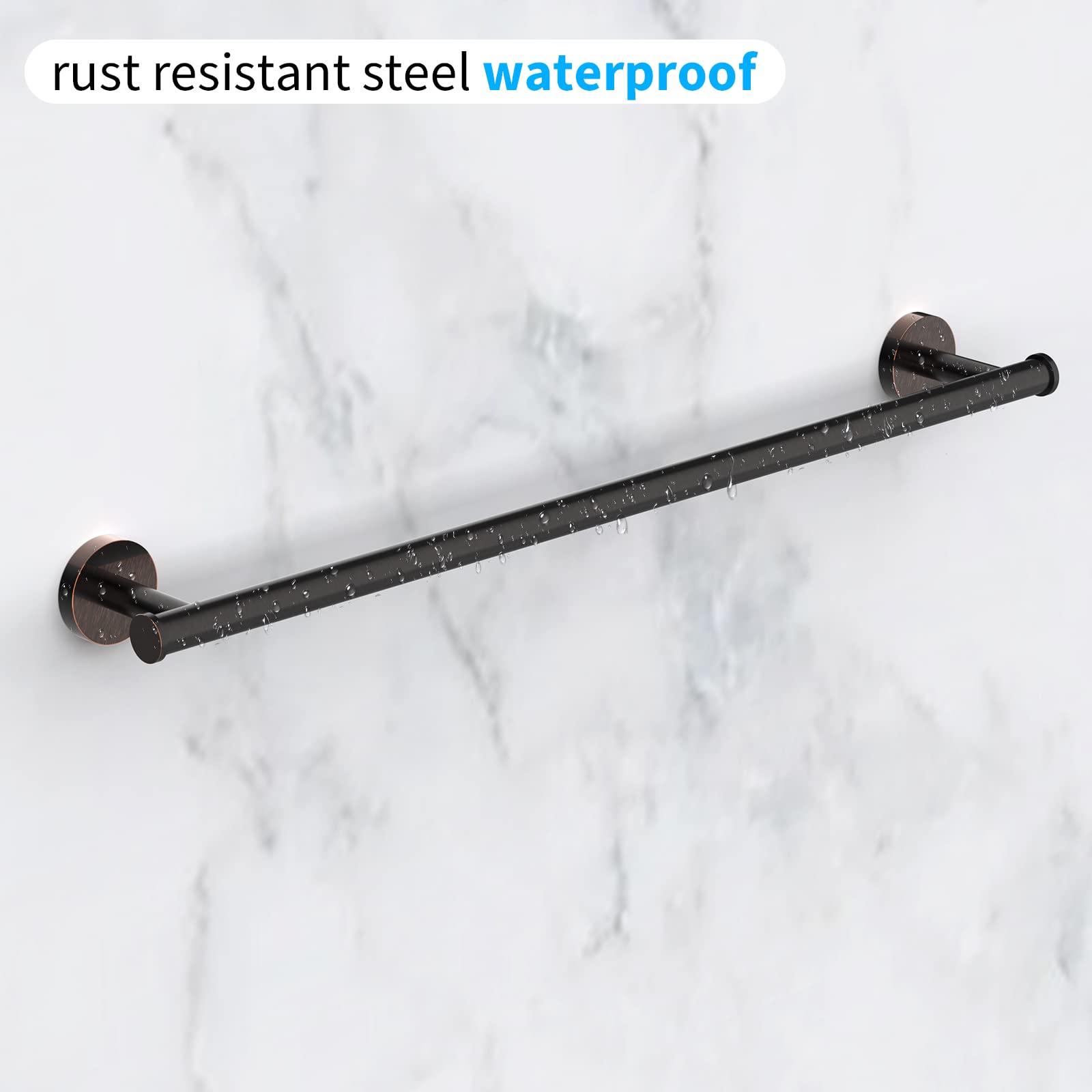 Cilee 2 Pieces Oil Rubbed Bronze Towel Bar Set  Hand Towel Holder Bathroom Hardware Set 24 Inch Towel Racks for Bathroom Stainless Steel Wall Mount