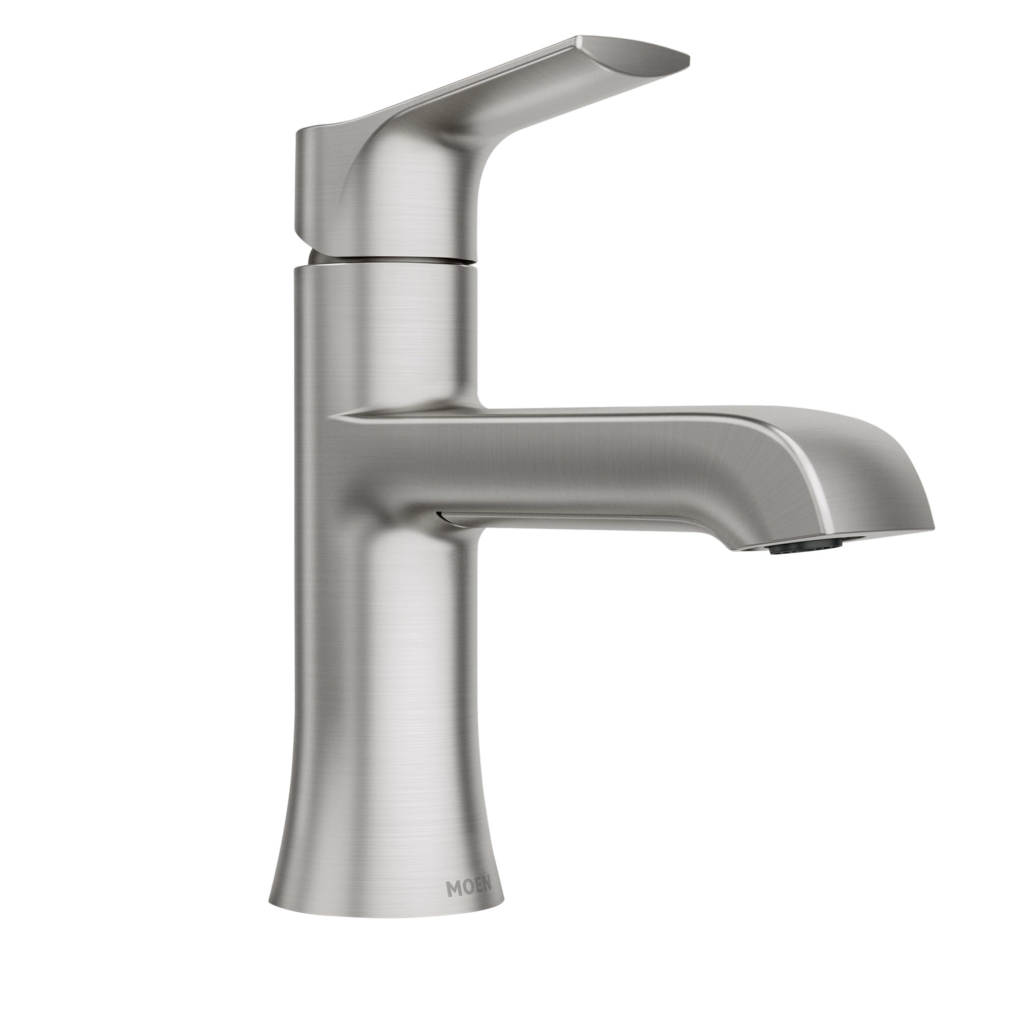 Moen LISO Spot Resist Brushed Nickel One-Handle Bathroom Faucet, One Hole Bathroom Sink Faucet with Optional Deck Plate and Push Down Drain, 84540SRN-New Condition