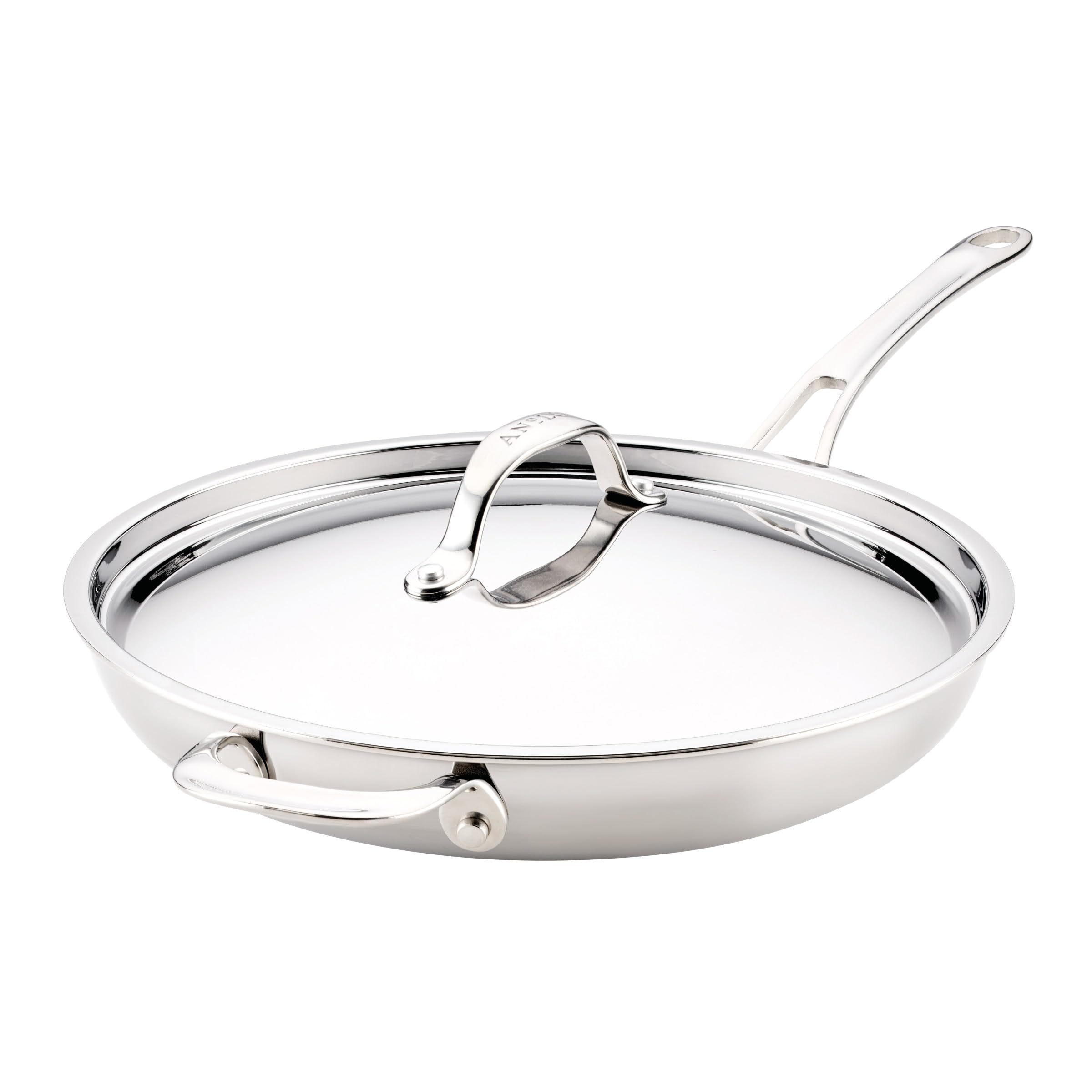 Anolon EverLast Clad Stainless Steel Pan with Lid, 12.5Inch