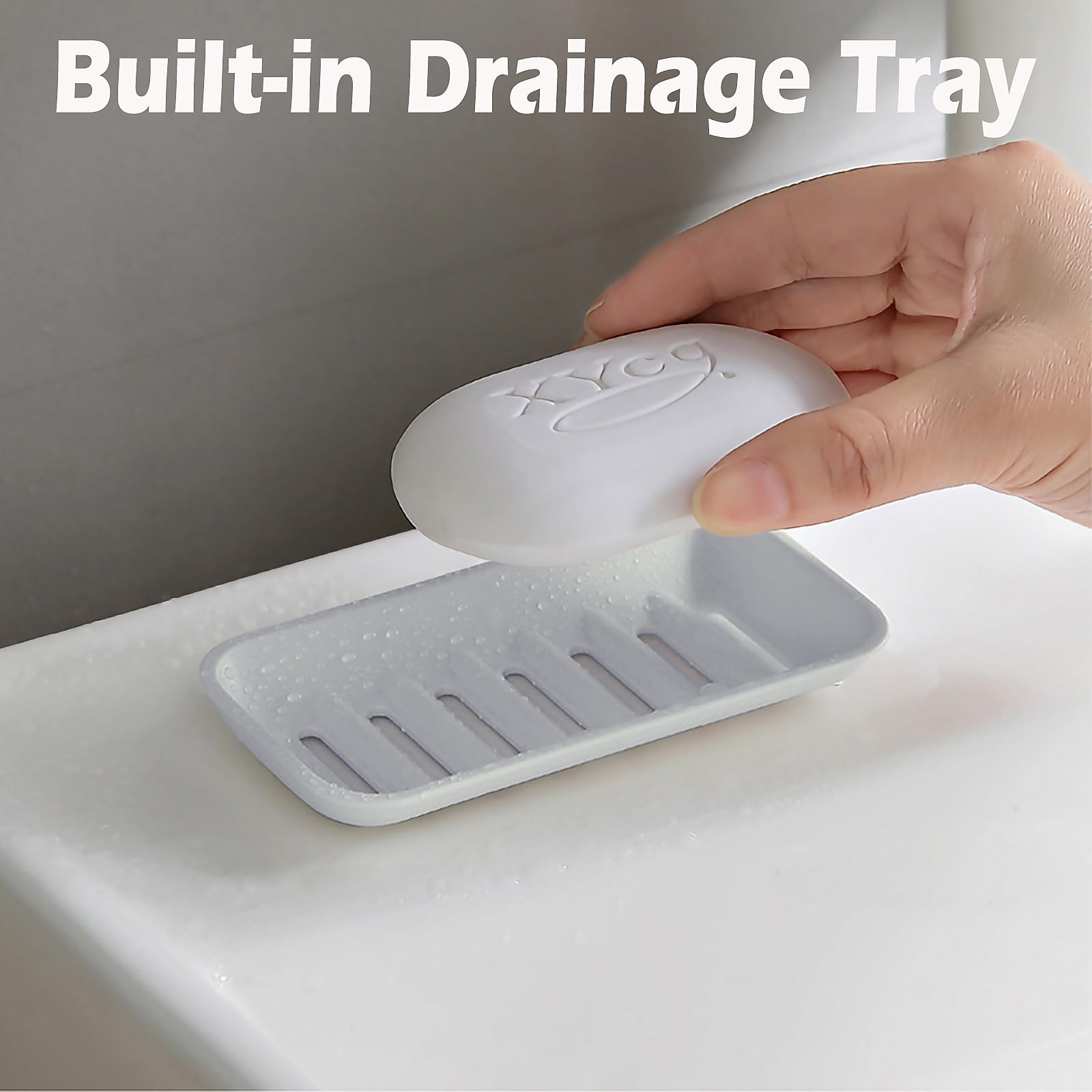 Aidimming Leak Proof Travel Soap Case With Draining Layer, Portable Soap Container For One Regular Bar Soap Perfectly, Shatter-P