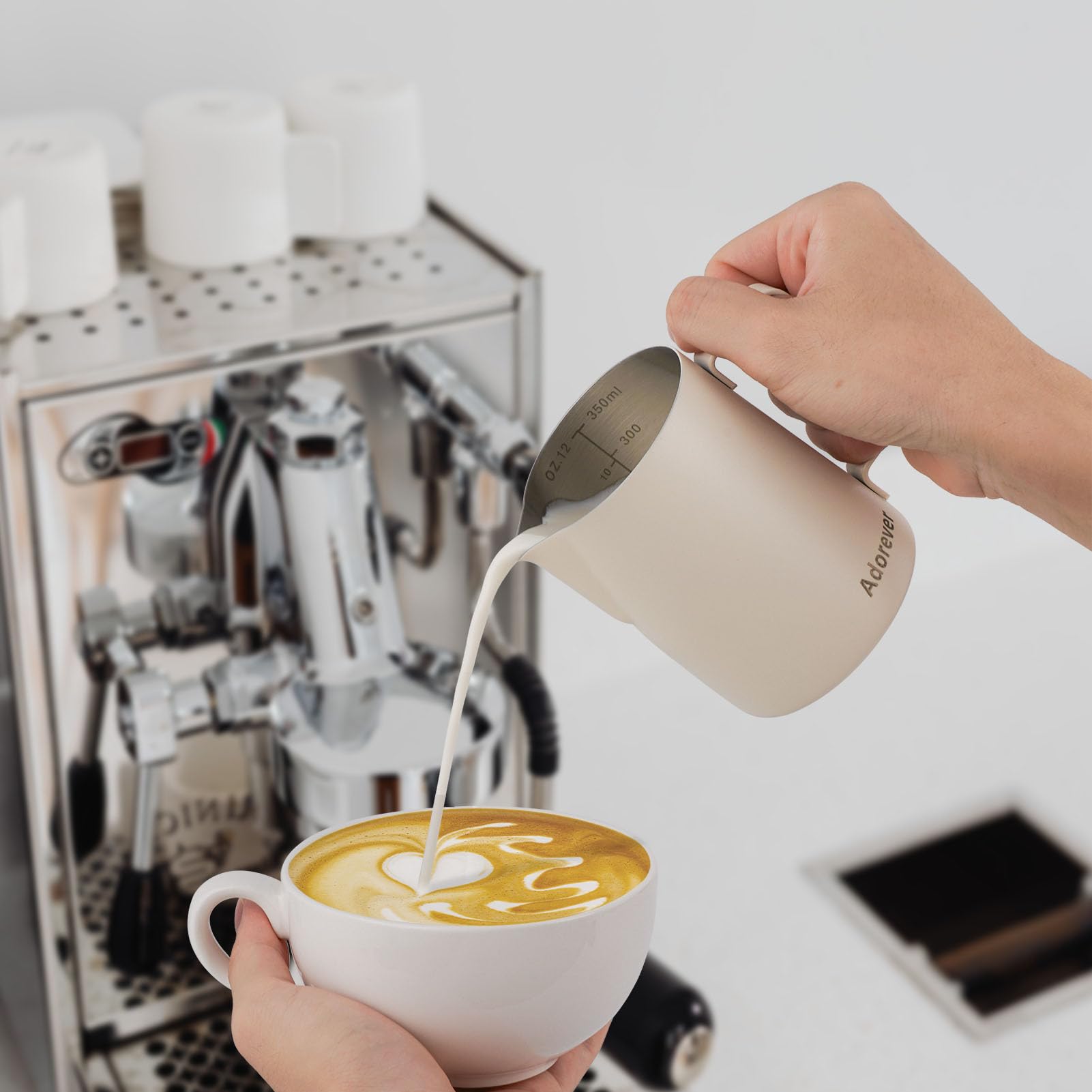 Milk Frothing Pitcher, 350Ml/12Oz Steaming Pitchers Stainless Steel Milk Coffee Cappuccino Latte Art Barista Steam Pitchers Milk