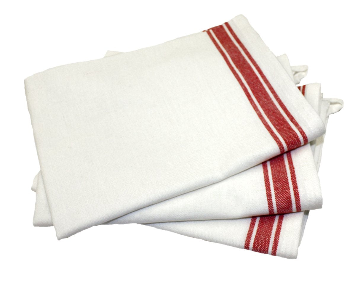 Aunt Martha'S 18-Inch By 28-Inch Package Of 3 Vintage Dish Towels,Cotton, Red Striped