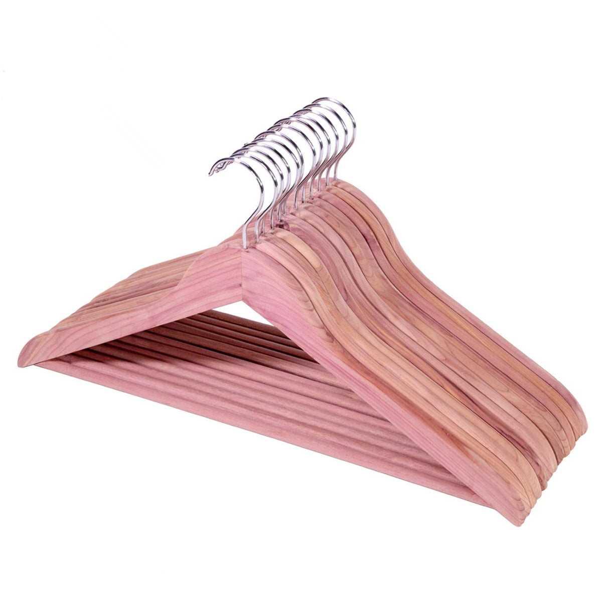Elong Home Cedar Hangers, 12 Pack Sturdy Wooden Hangers With 360 Degree Swivel Hook, Smooth Surface Wood Coat Hangers With Cedar
