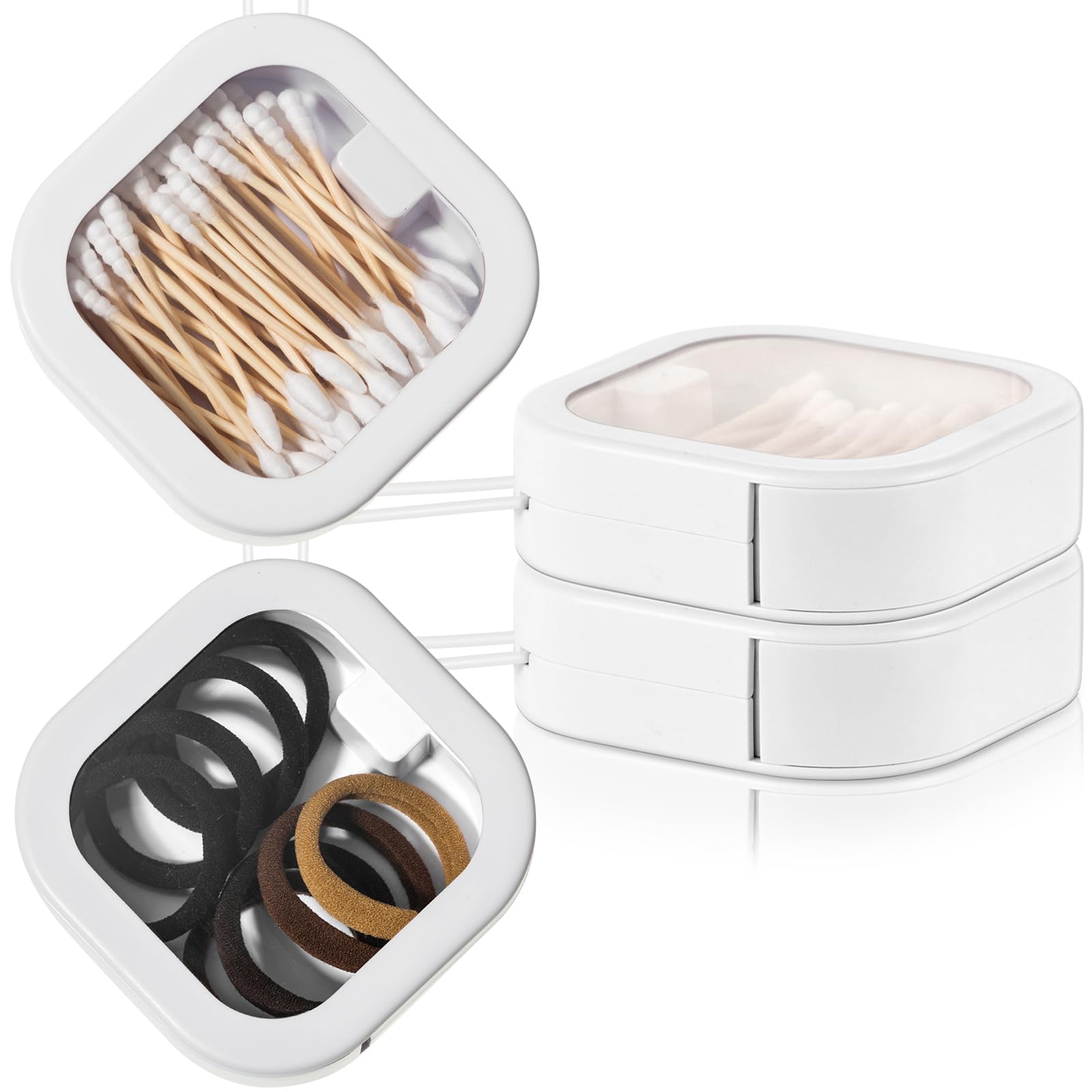 Kathfly 2 Pack Hair Tie Organizer Portable Hairband Holder Portable Hair Accessories Organizer Hanging Storage Container for Cot