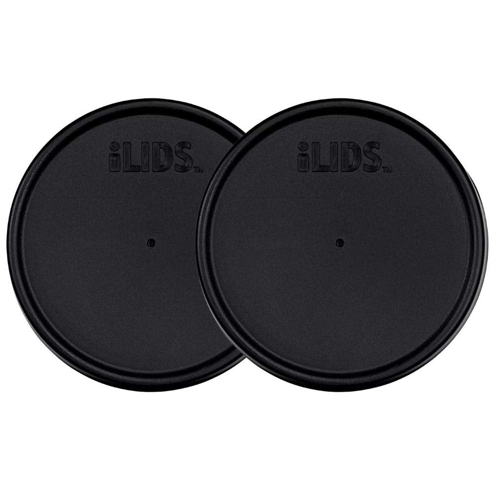 Ilids Mason Jar Storage Lid, Wide Mouth, Black, Pack Of 2