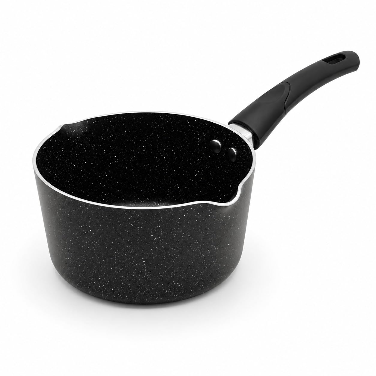 FryNest 6.5Inch Nonstick Milk Pan with Double Pour Spouts, Small Aluminum Saucepan for Milk, Butter, Gravy, Sauces & Hot Chocol