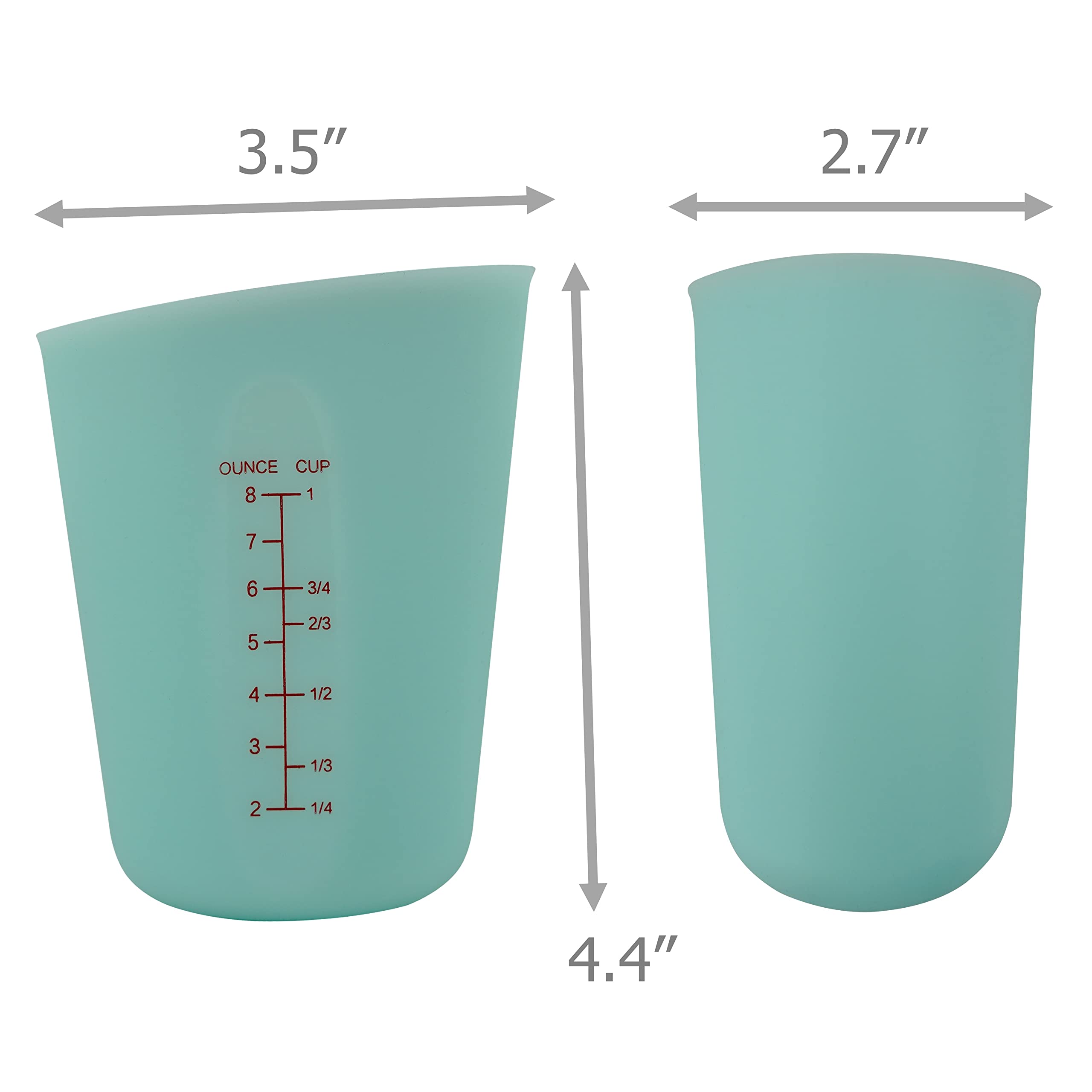 Eiks 3-Set 250-Ml/1-Cup Silicone Measuring Cups With Marking For Cooking Bakeware Diy Craft Painting