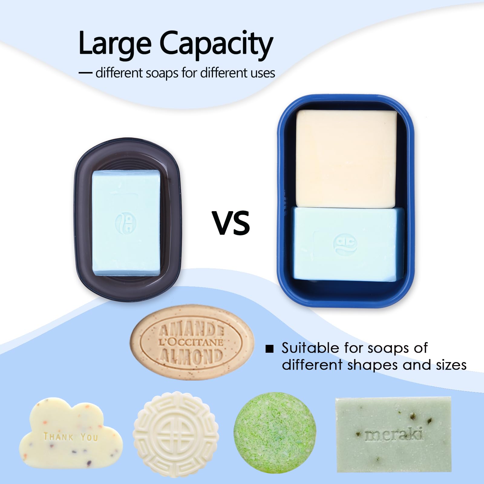 Puting Silicone Travel Soap Bar Holder, Leak Proof Soap Case With Draining Layer, Portable Travel Soap Container For Shampoo & C