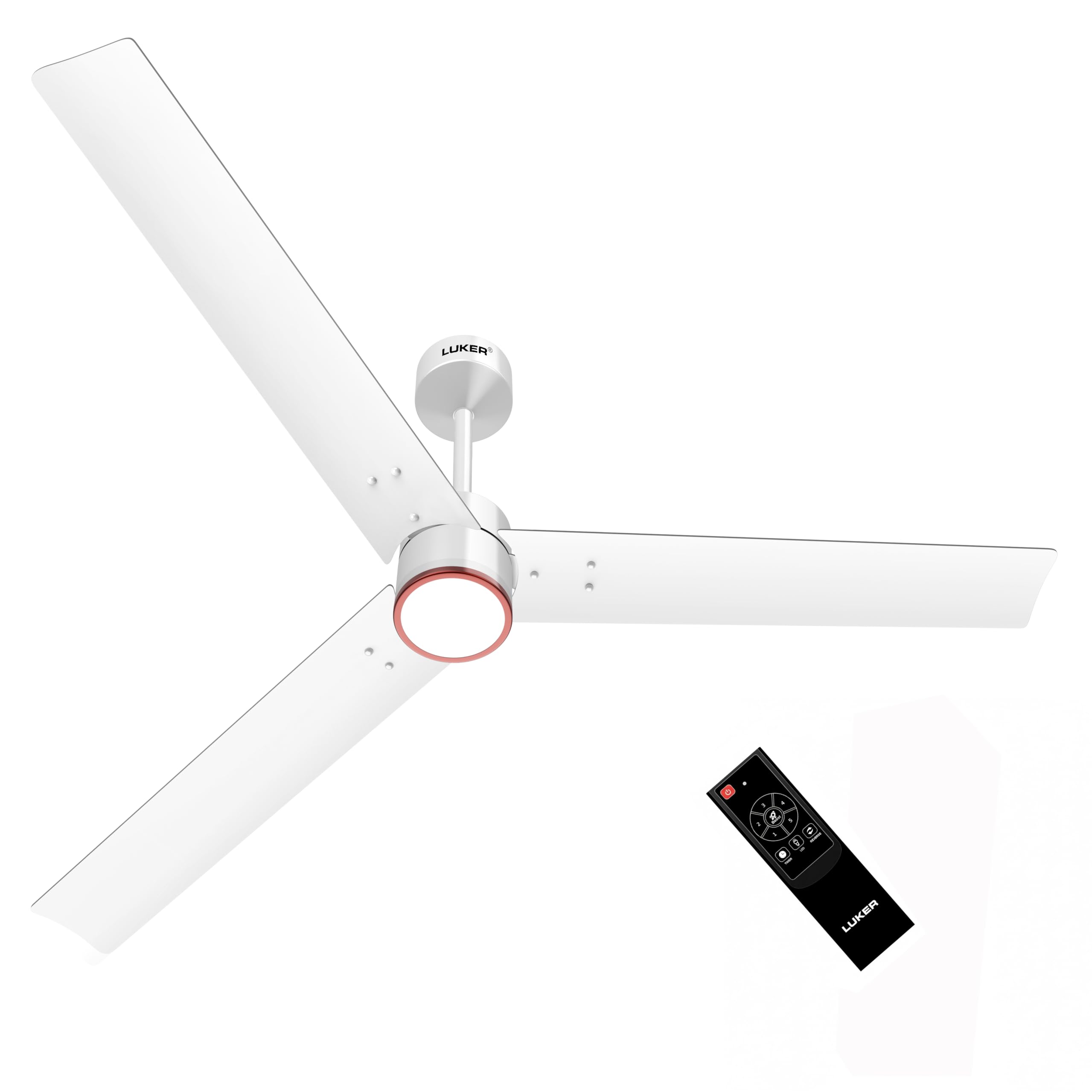 Luker Jvluker Usa Crown Glow 1200Mm Underlight Bldc Ceiling Fan With Remote, Energy Saving Ceiling Fan With Light, Bee 5 Star R