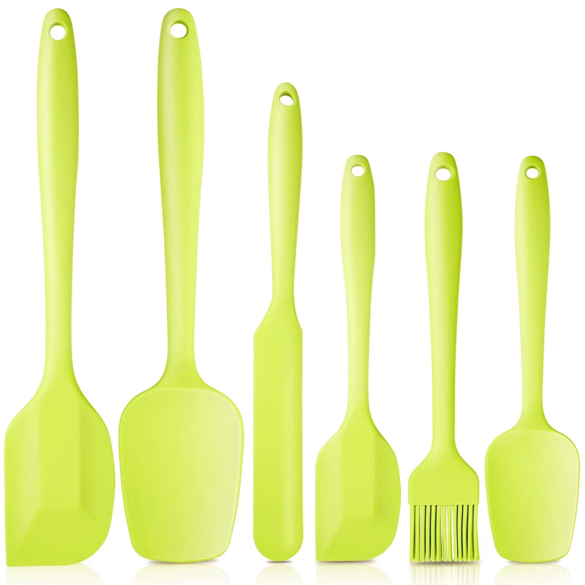 Isipo Silicone Spatula Kitchen Utensils Set Of 6 With 450f High Heat Resistant, Nonstick Bpa Free Flexible Rubber Scraper For Ba