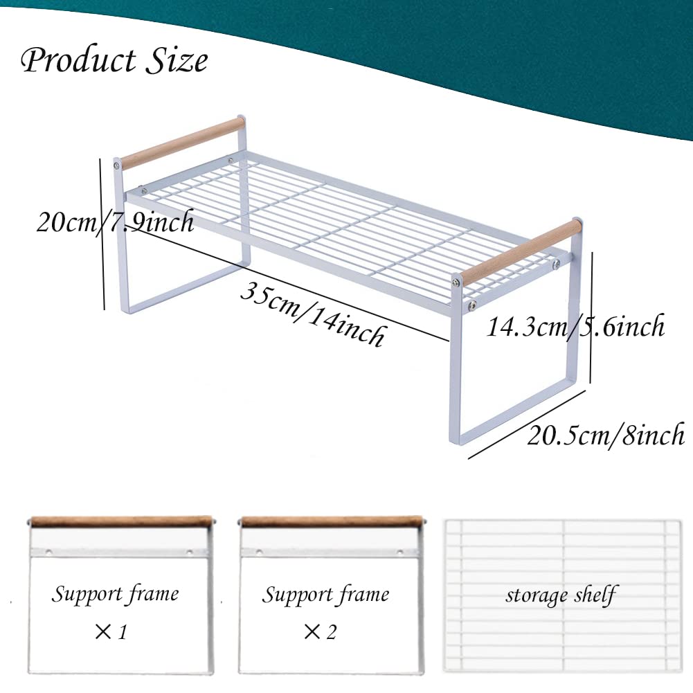 Gencuoir Stackable Wide Countertop Organizer, 13''  8.3''  7.9''Kitchen Bottle Racks Organization And Storage, Spices Rack For C