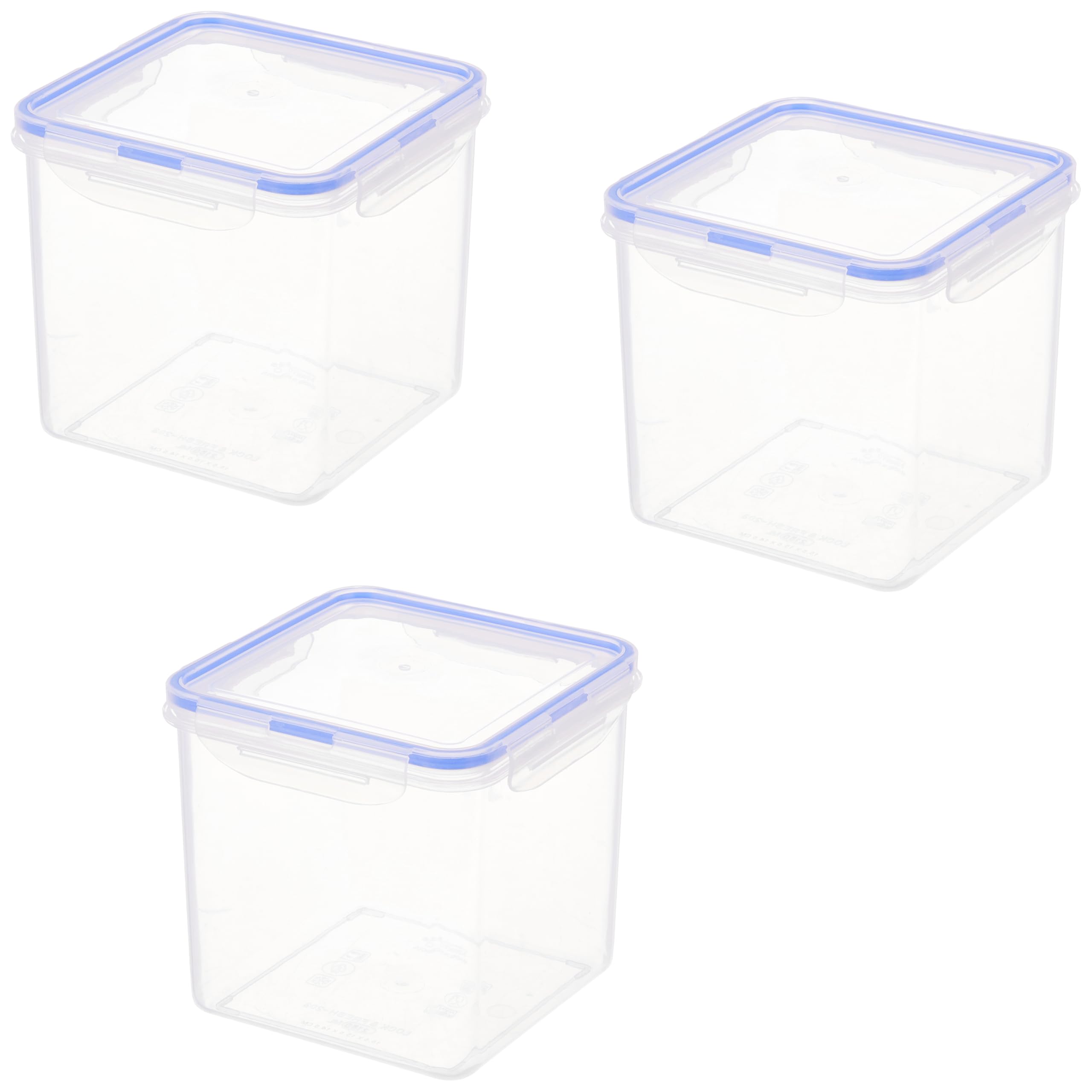 Aristo Lock & Fresh 203 Plastic Storage Container For Storing Grains, Pulses, Rice, Wheat Etc  2150 Ml  Set Of 3 Transparent C