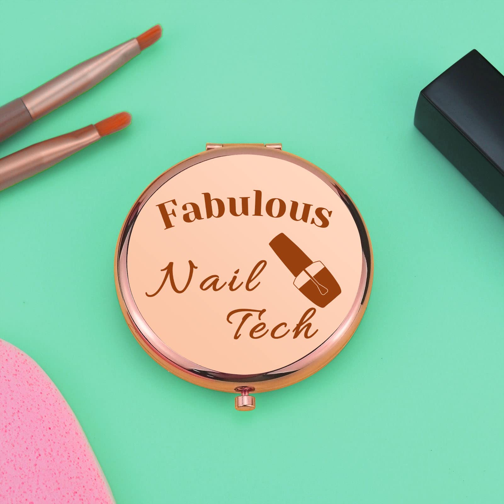 Nail Technician Gift Nail Stylist Gifts For Her Compact Makeup Mirror Nail Artist Gifts Beautician Gifts Appreciation Gifts Fold