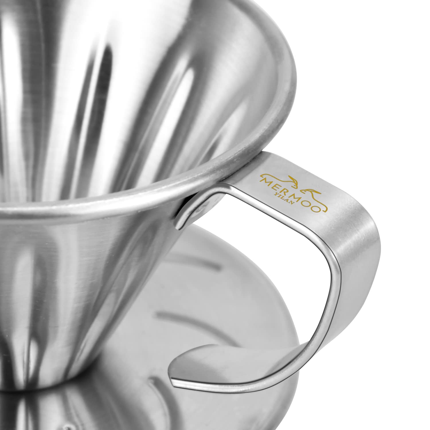Mermoo Yilan Pour Over Coffee Dripper Stainless Steel Metal Reusable Cone Coffee Filter Slow Brewing Accessories For Home Cafe R