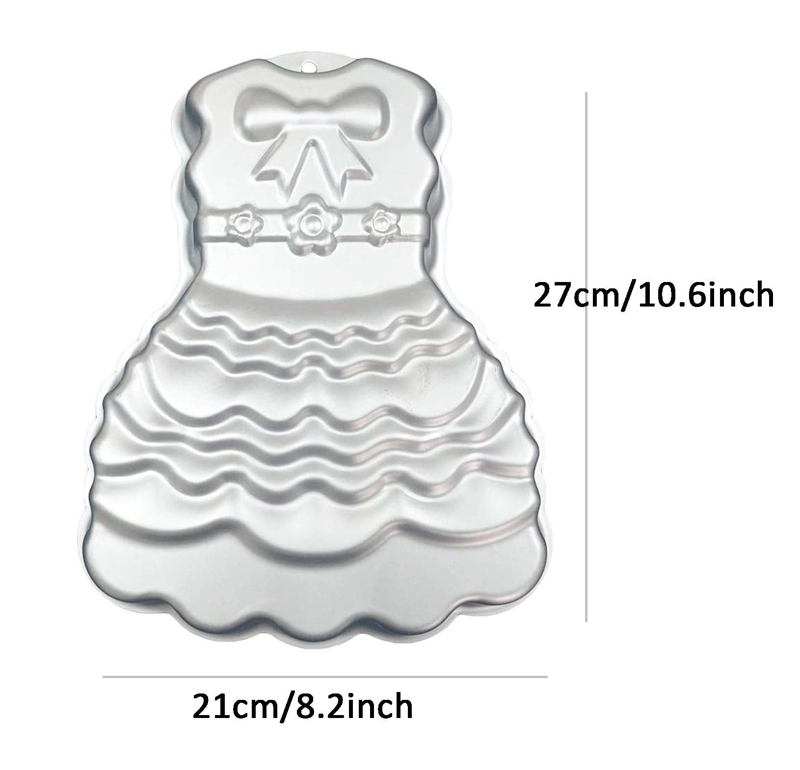 Zdywy 10 Inch Princess Dress Shaped Aluminum 3D Baking Mould Cake Mold Tin Birthday Cake Pan - Princess Dress