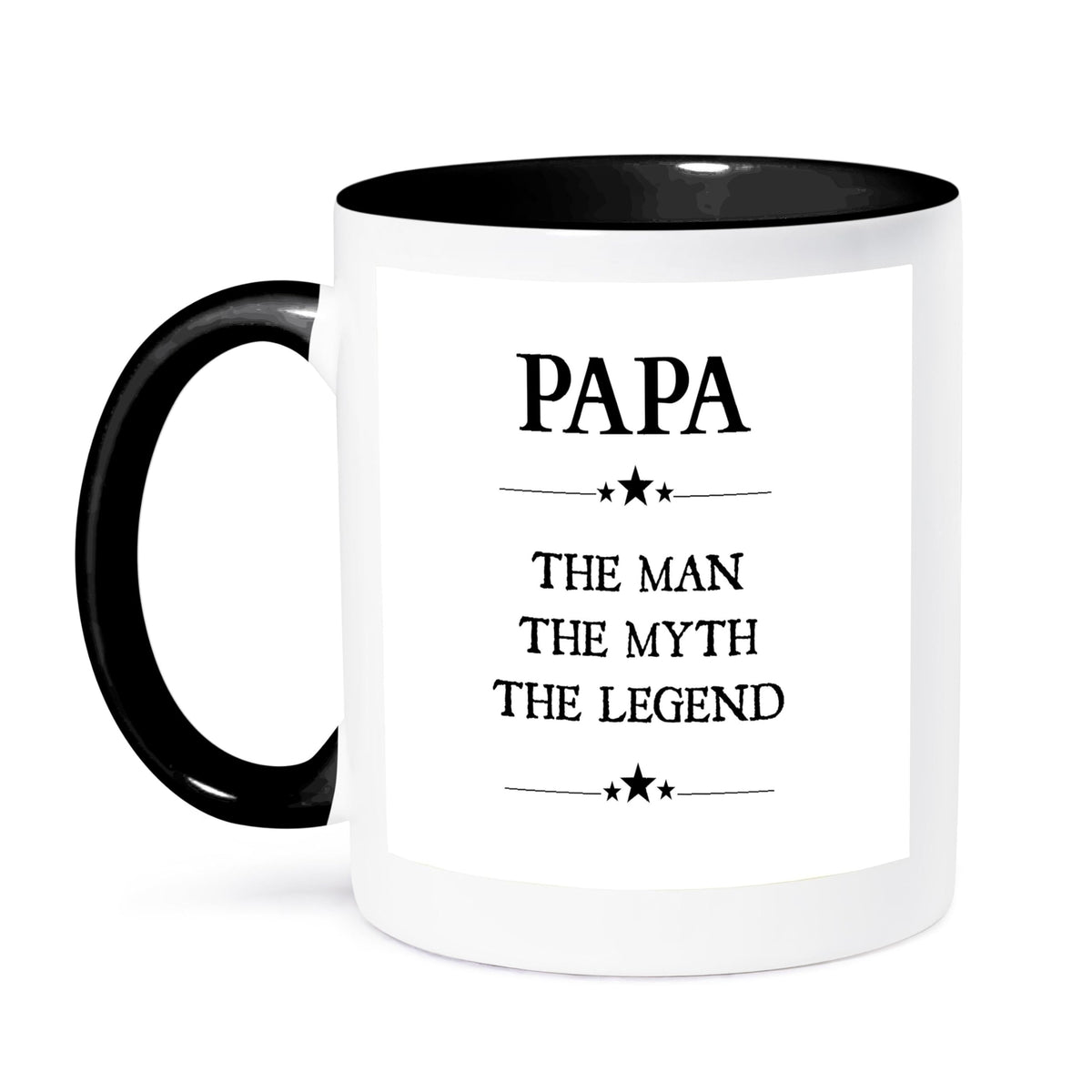 3dRose Papa The Man The Myth The Legend Mug, 11 oz, Black