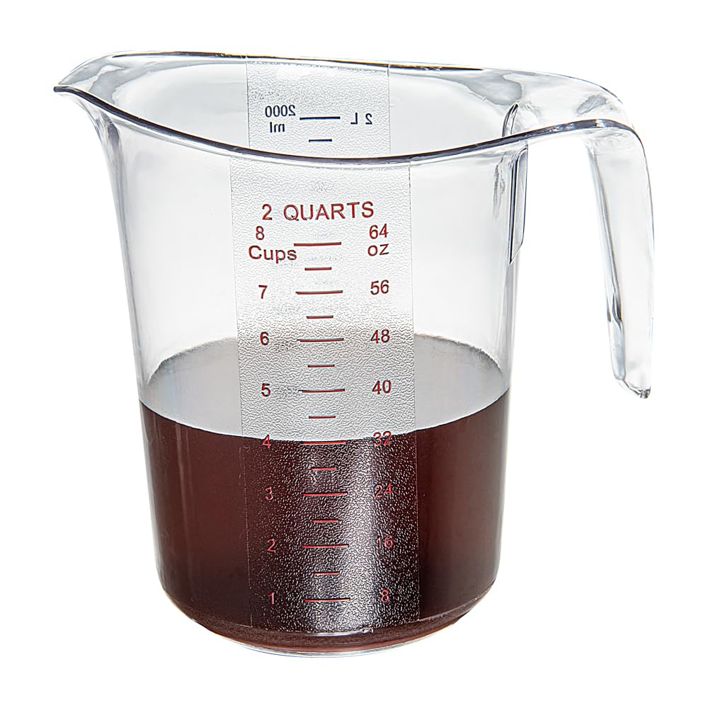 Restaurantware Plastic Measuring Cup  Chef 101 Measuring Jug with Dual Unit Markings, Dishwasher Safe  Clear Measuring Cup for