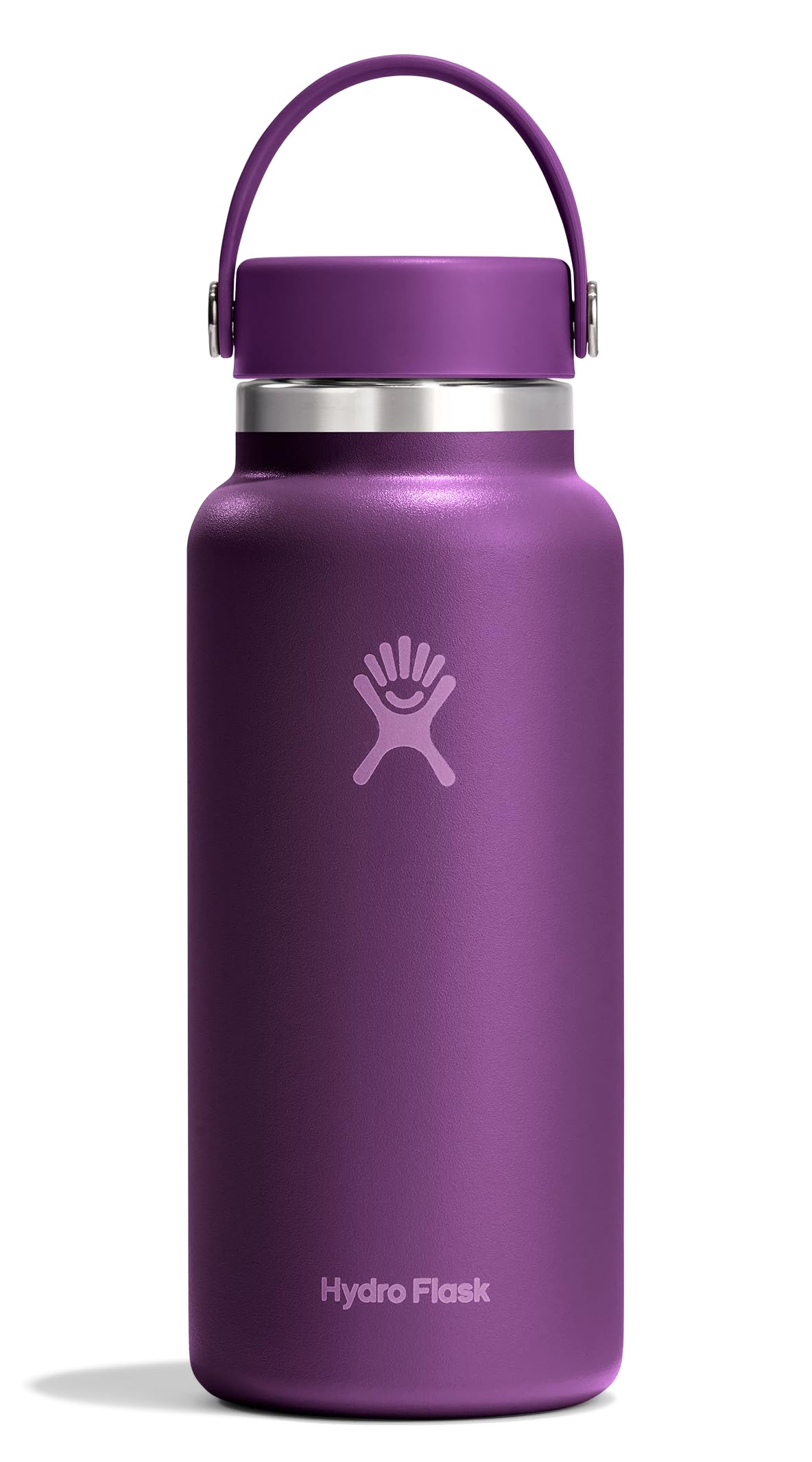 Hydro Flask Water Bottle - Insulated Stainless Steel - Wide Mouth Flex Lid, Non Spill, Leakproof in 32 Oz Beachplum Purple