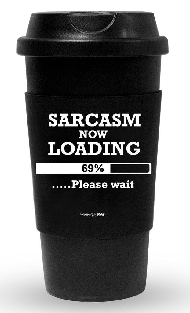 Funny Guy Mugs Sarcasm Now Loading Travel Tumbler With Removable Insulated Silicone Sleeve, Black, 16-Ounce