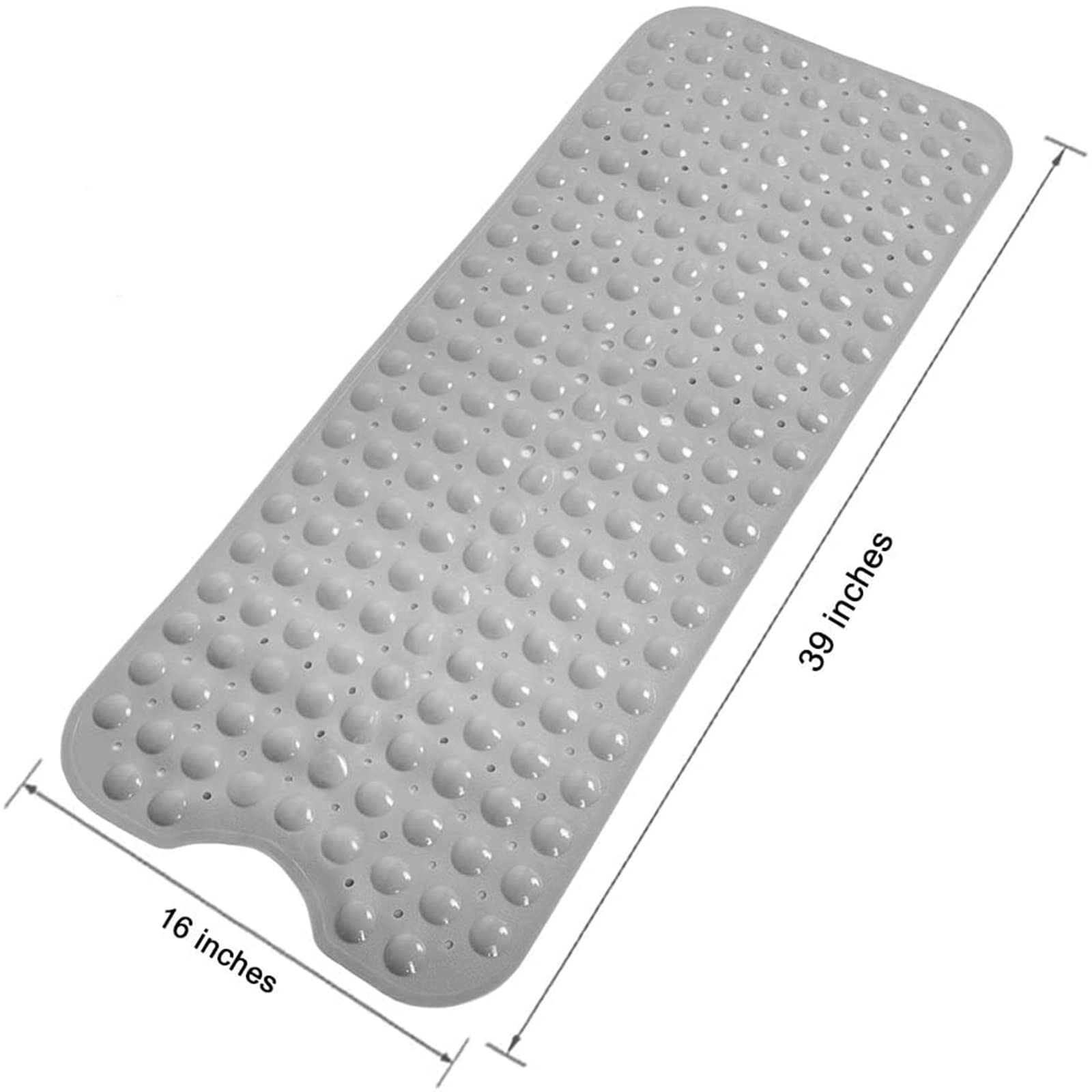 Anti Slip Extra Long Bathtub And Shower Mat 39'' X 16'', Wet Floor Non-Slip For Elderly & Kids Bathroom, 30% Longer Bathtub Mats