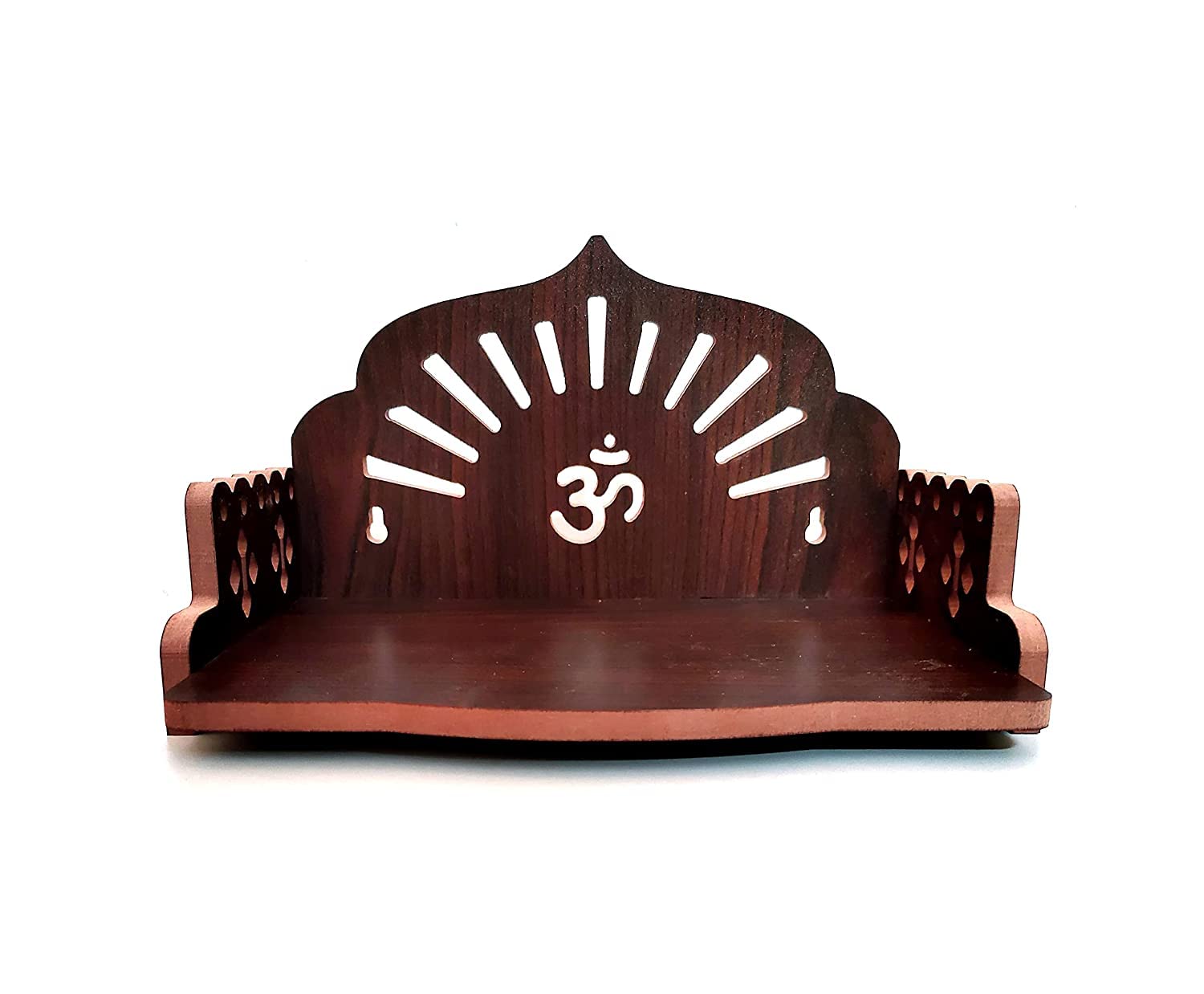 M Fashion Mantra Art Plywood Small Wooden Temple For Home Office And Shop/Sinhasan/Pooja Stand/Hindola (8.5 In * 6 In * 5.5 In)