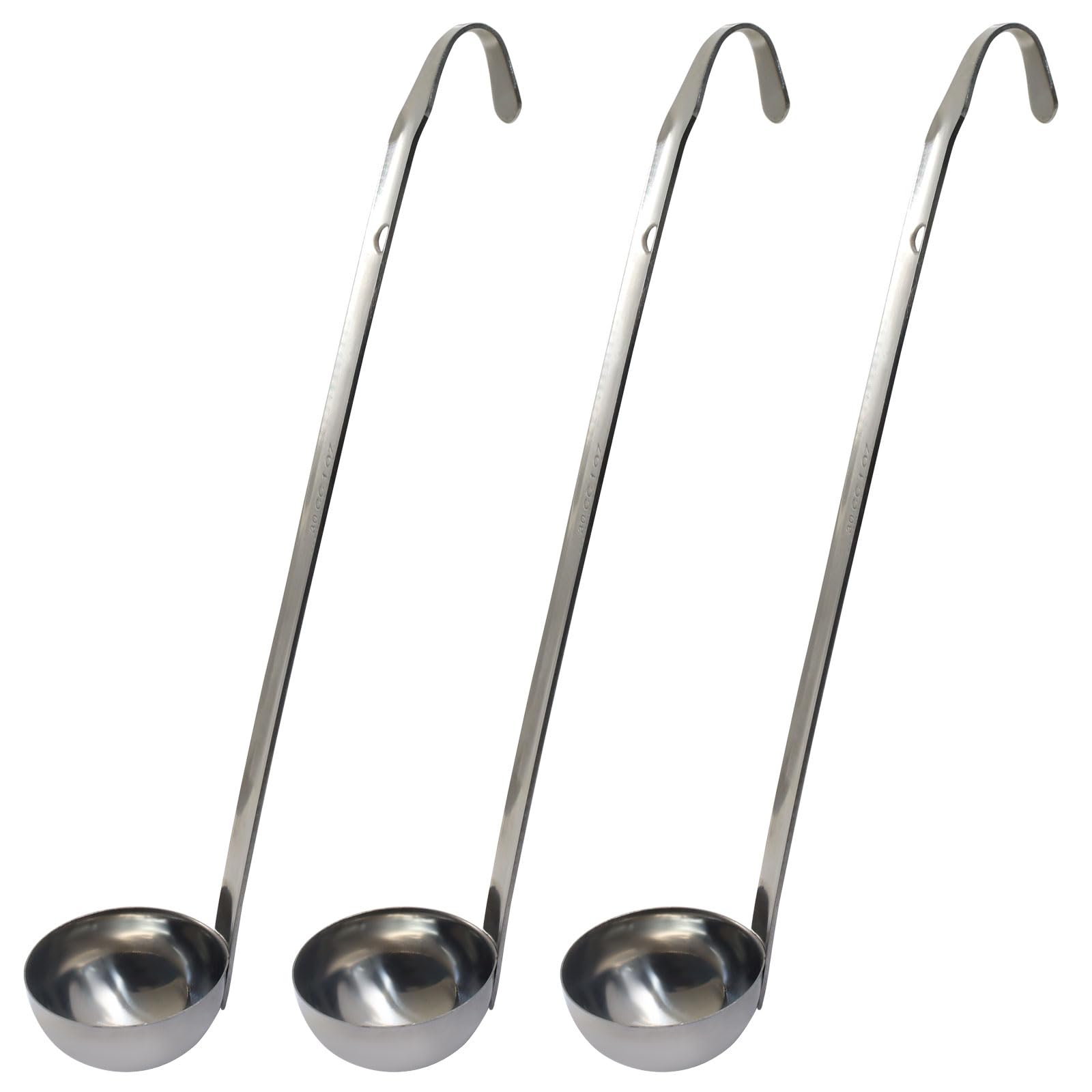 Hitefu 3 Pcs Stainless Steel Soup Ladle Set, 1 oz