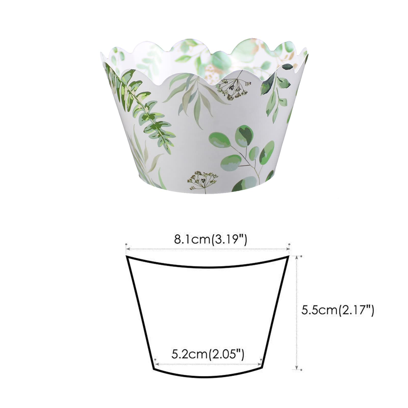 Greenery Cupcake Wrappers,50Pcs Eucalyptus Floral Cupcake Wrappers Rustic Cupcake Liners For Rustic Weddings,Wild Animals Baby S