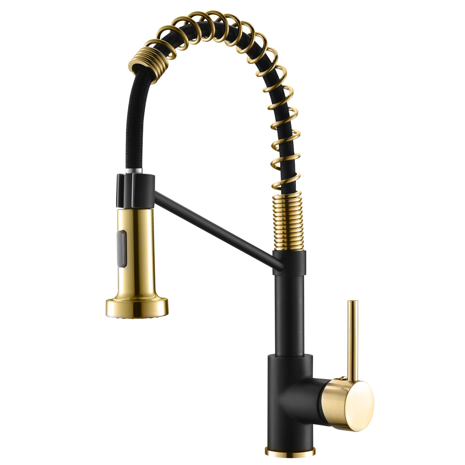 Aimadi Black Faucet Kitchen,Commercial Black Gold Kitchen Faucet Matte Black Modern Single Handle Kitchen Faucet With Pull Down