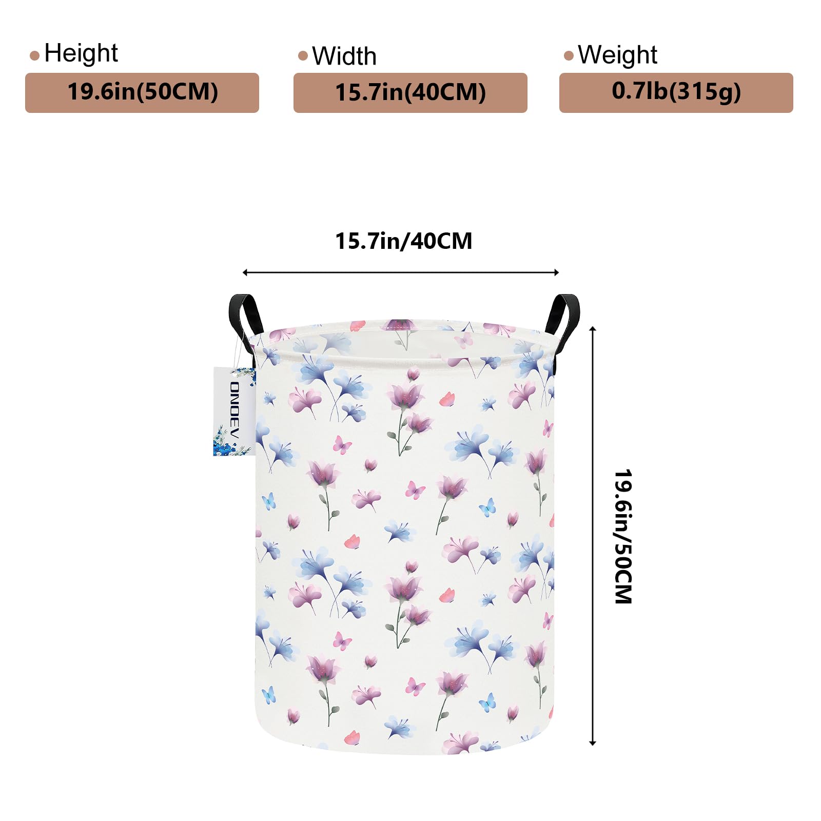Onoev Round Waterproof Laundry Basket,Laundry Hampers With Handle,Gift Basket,Suitable For Children'S Room And Toy Storage (Wate