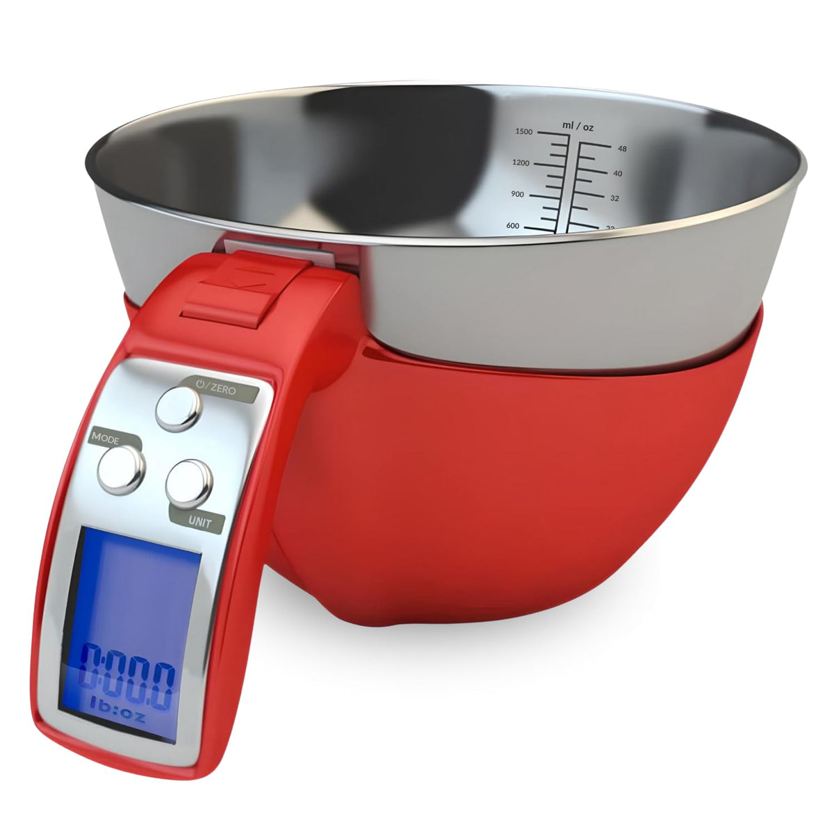 Fradel Digital Kitchen Food Scale With Bowl (Removable) And Measuring Cup - Stainless Steel, Backlight, 11Lbs Capacity - Cooking