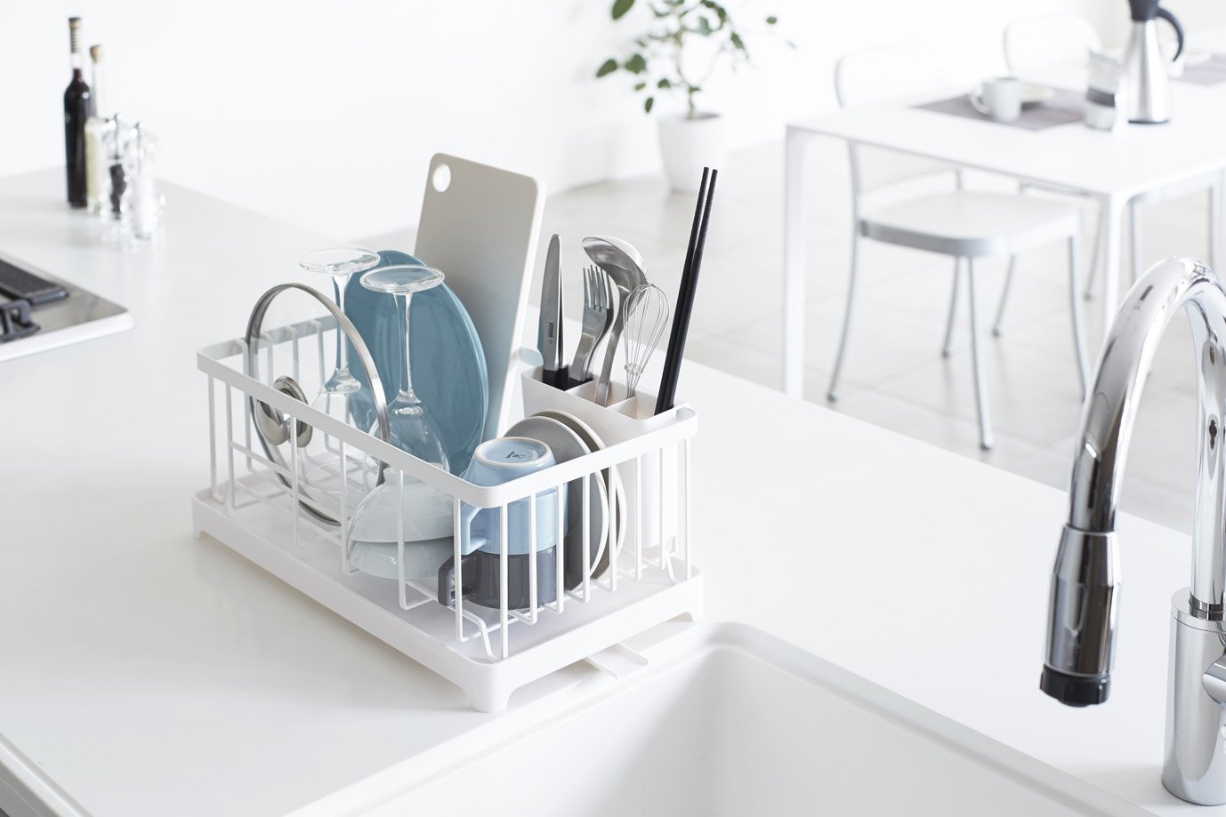 Yamazaki Alloy Steel Home 2875 Wire Dish Drainer Rack, One Size, White
