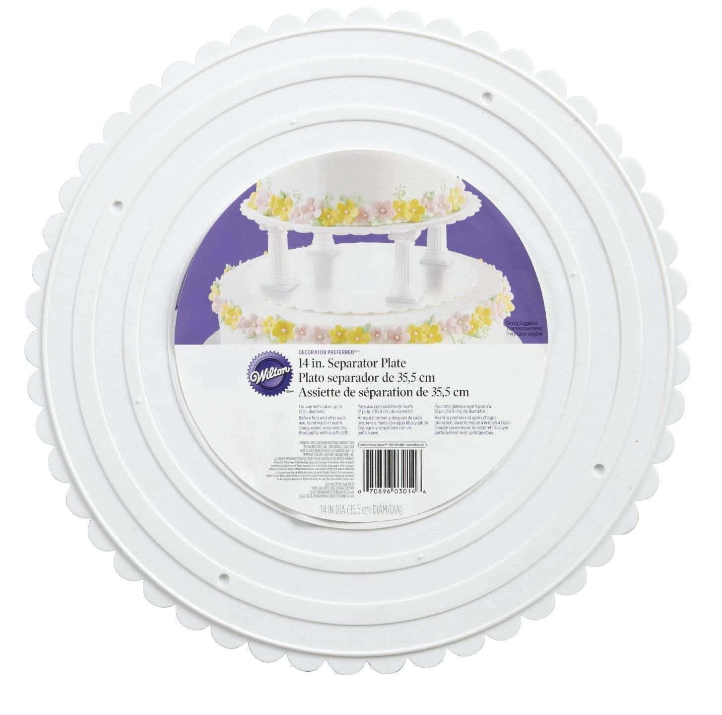 Wilton 14 Inch Scalloped Edged Round Separator Plates