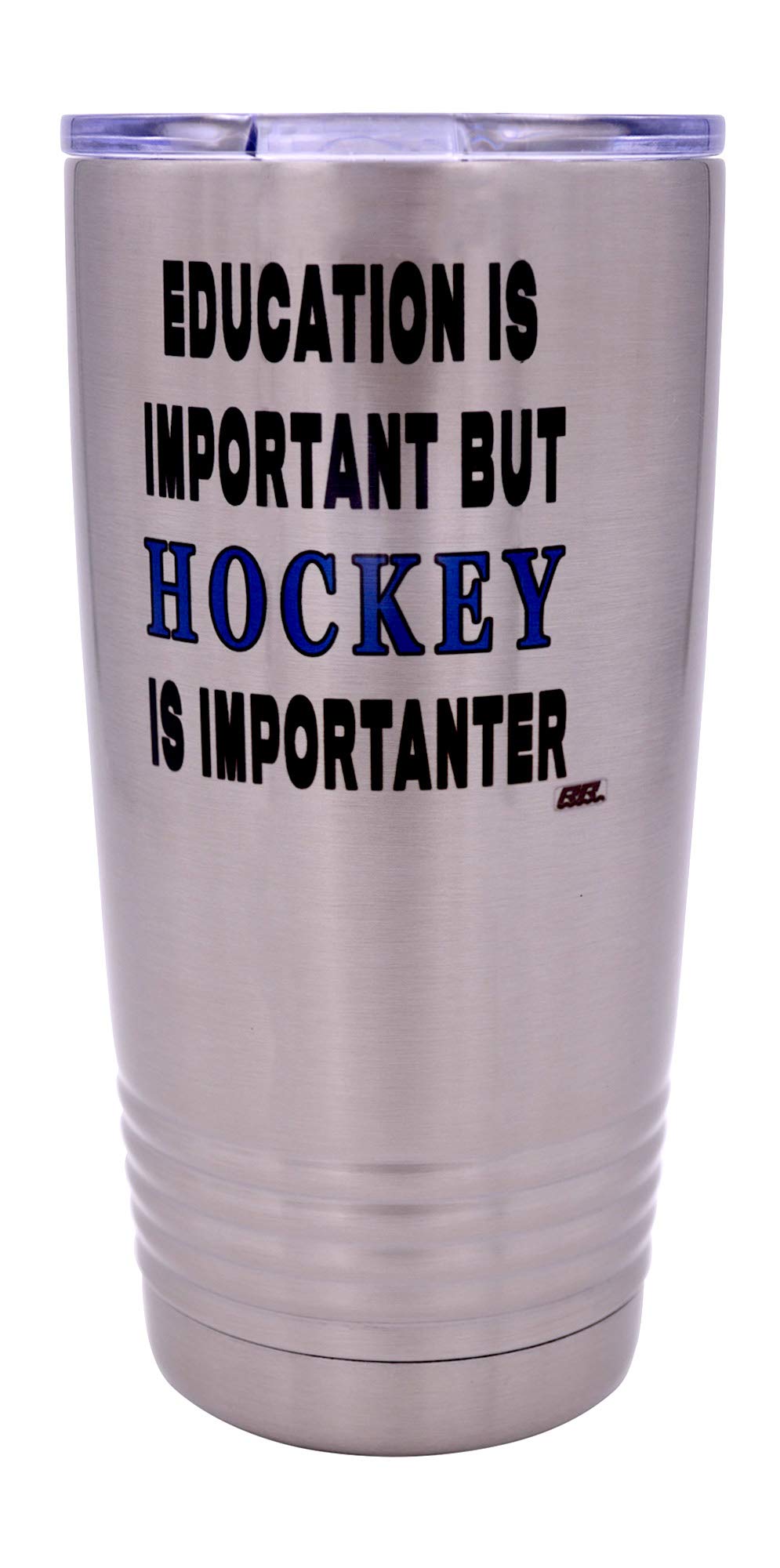Rogue River Tactical Funny Hockey Player 20 Oz. Travel Tumbler Mug Cup W/Lid Education Important Gift Idea