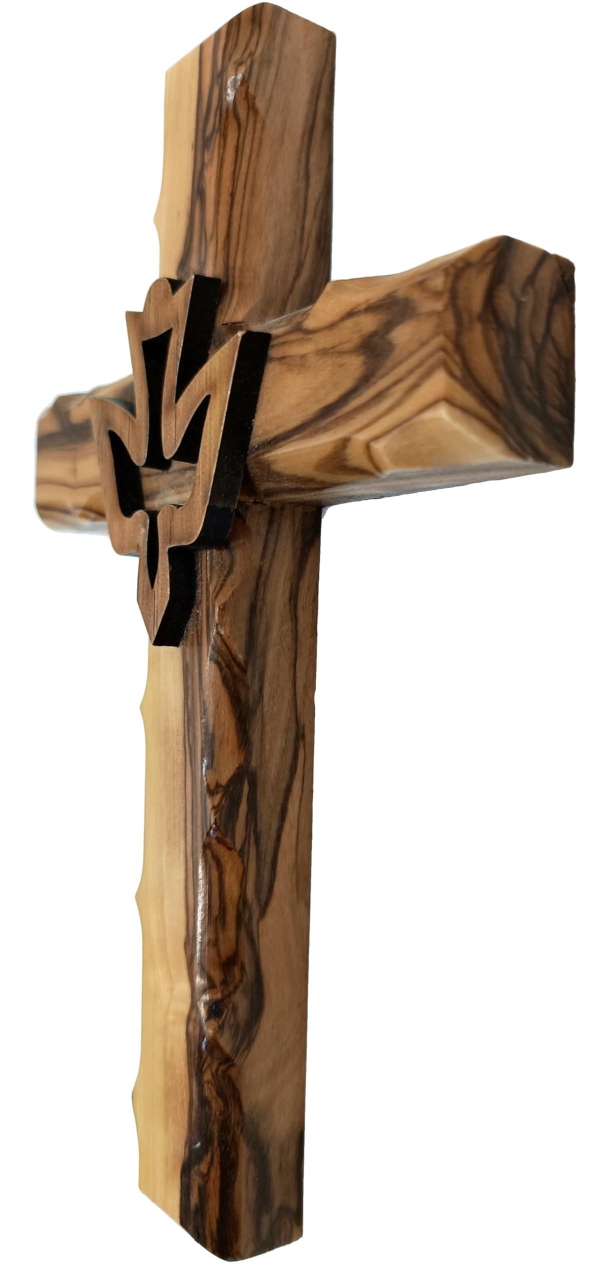 Zuluf 6.3 Olive Wood Dove Cross Wall Hanging Christian Holy Spirit Baptism Holy Land Gift Bedroom Decor CRS020